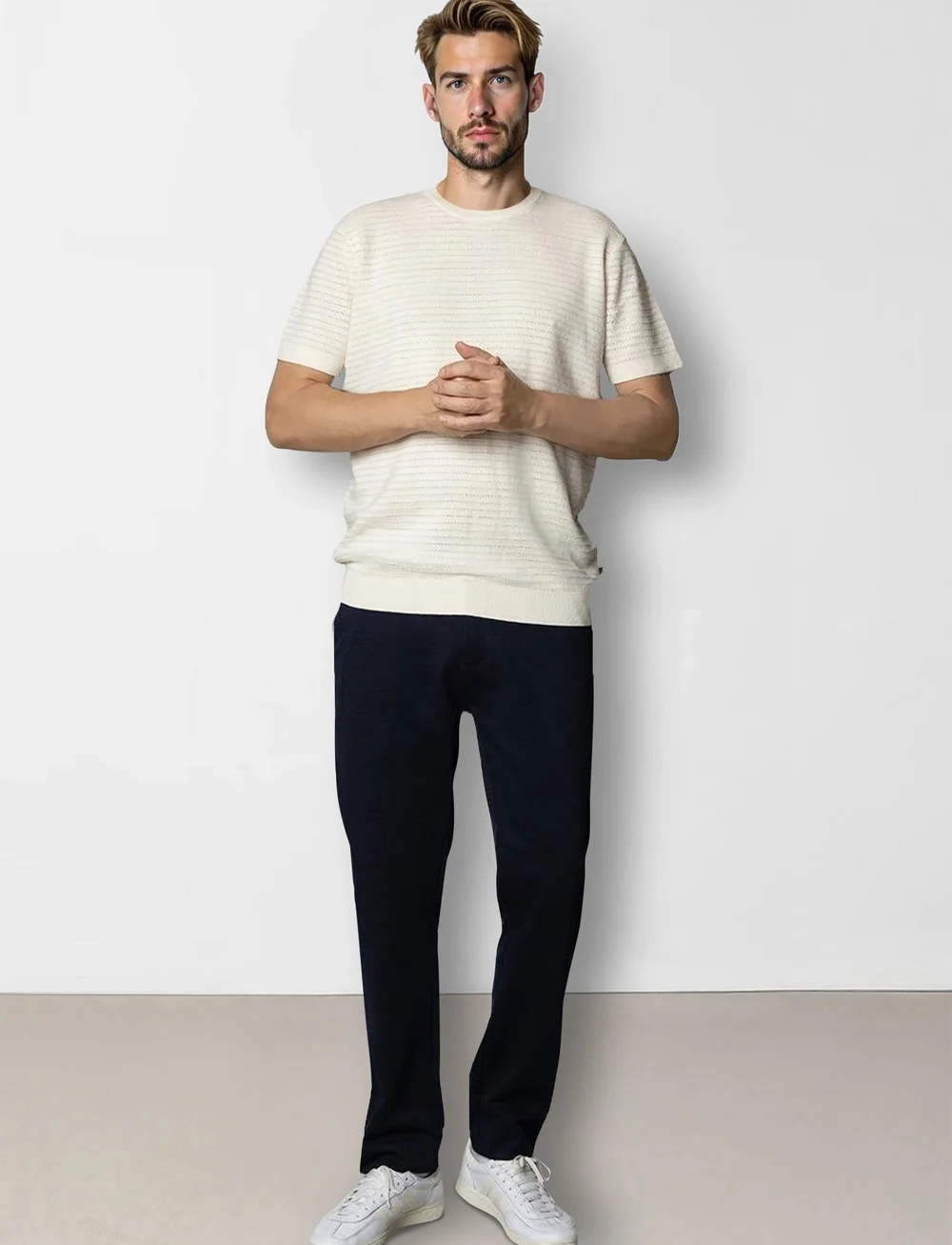 Clean Cut Copenhagen - Owen knitted t-shirt - t-shirts à manches courtes - ecru - 4