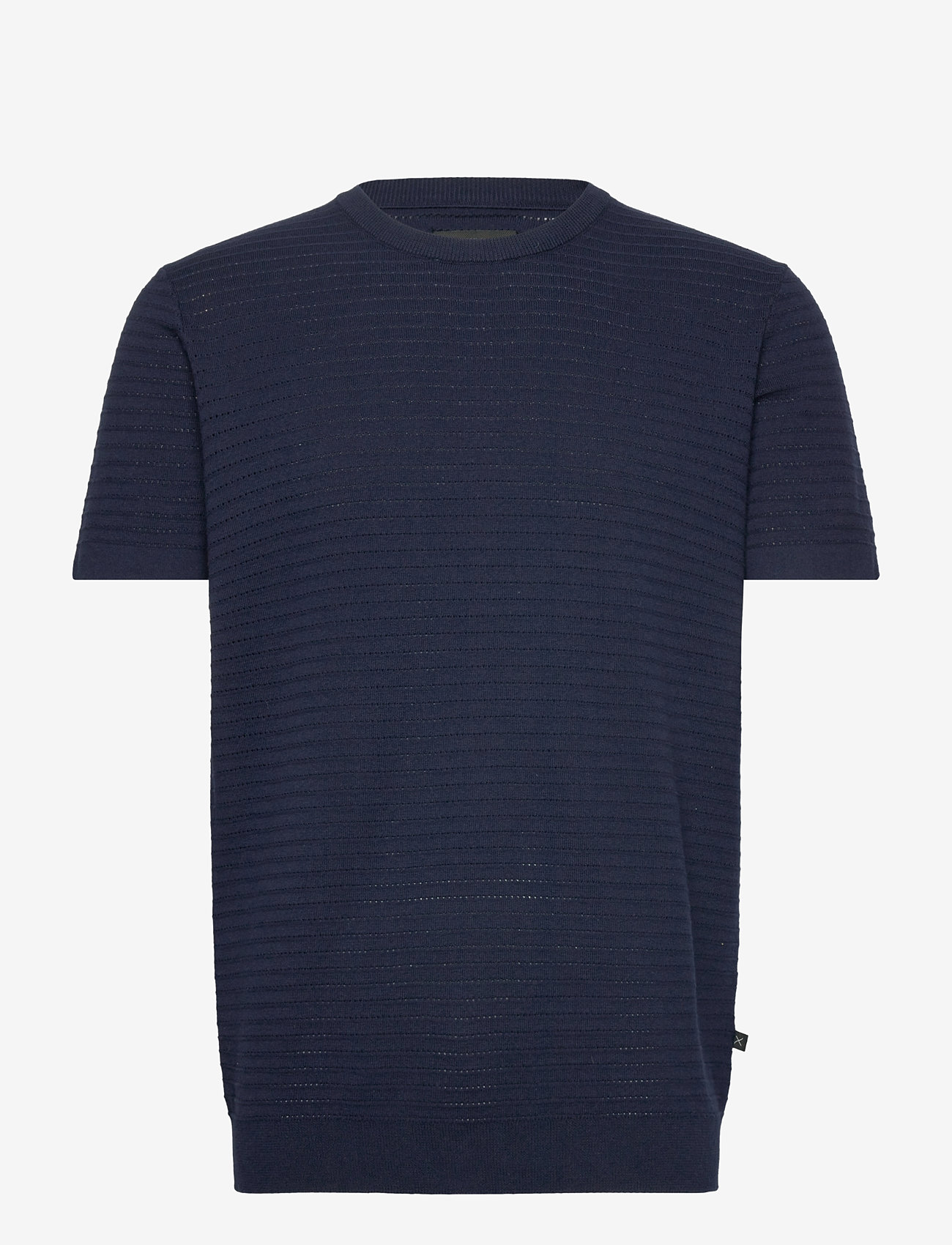 Clean Cut Copenhagen - Owen knitted t-shirt - kortärmade t-shirts - navy - 1