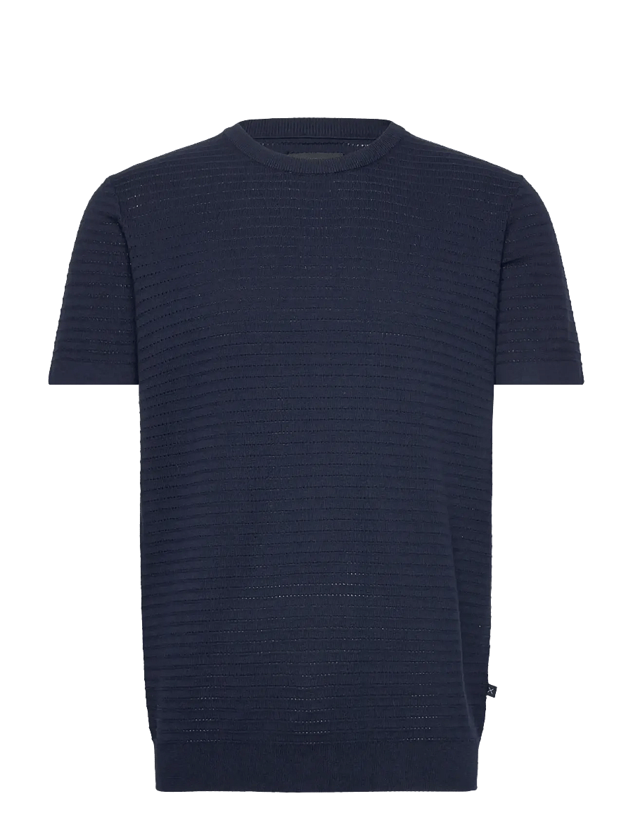 Clean Cut Copenhagen - Owen knitted t-shirt - kurzärmelig - navy - 1