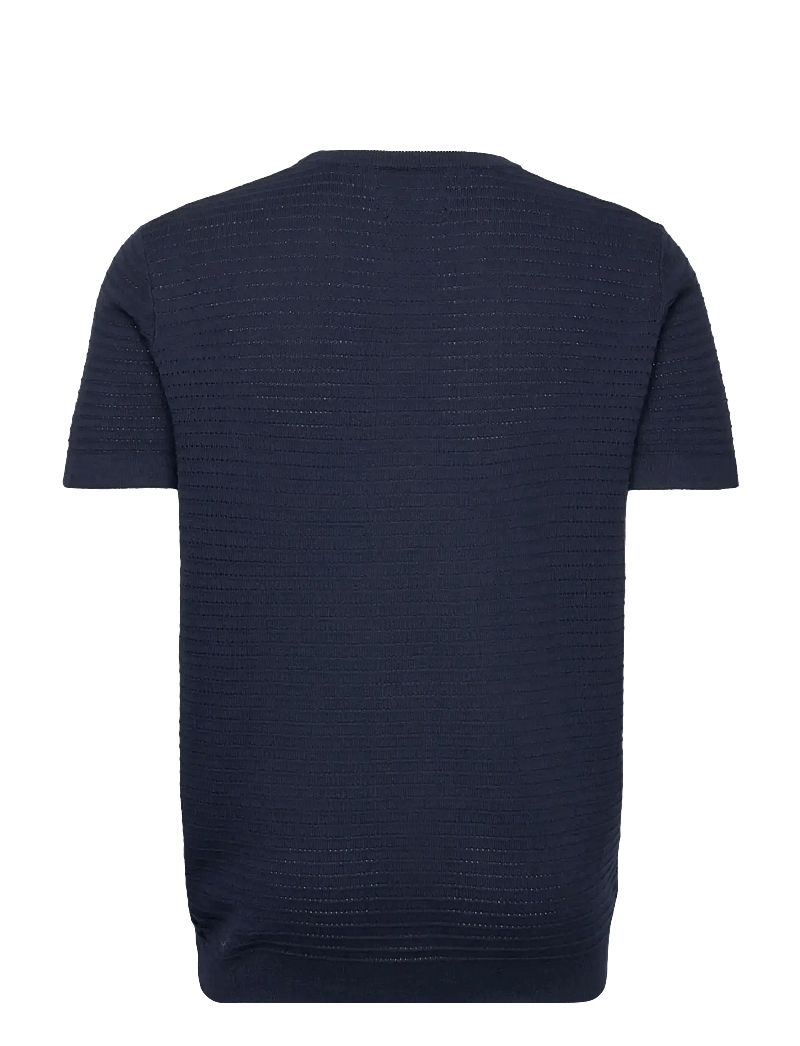 Clean Cut Copenhagen - Owen knitted t-shirt - short-sleeved t-shirts - navy - 2