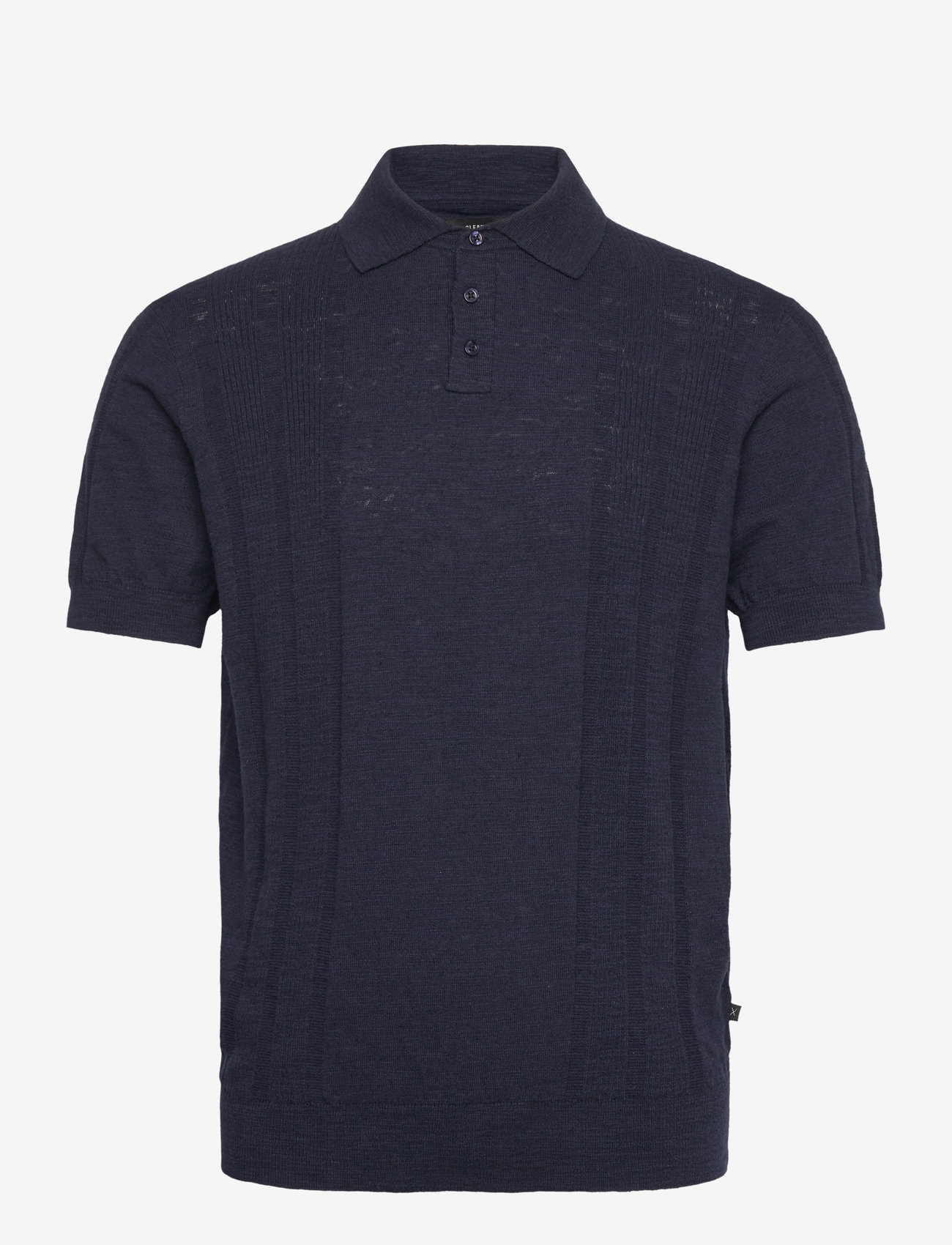 Clean Cut Copenhagen - Jonas knitted polo - short-sleeved polos - navy - 1