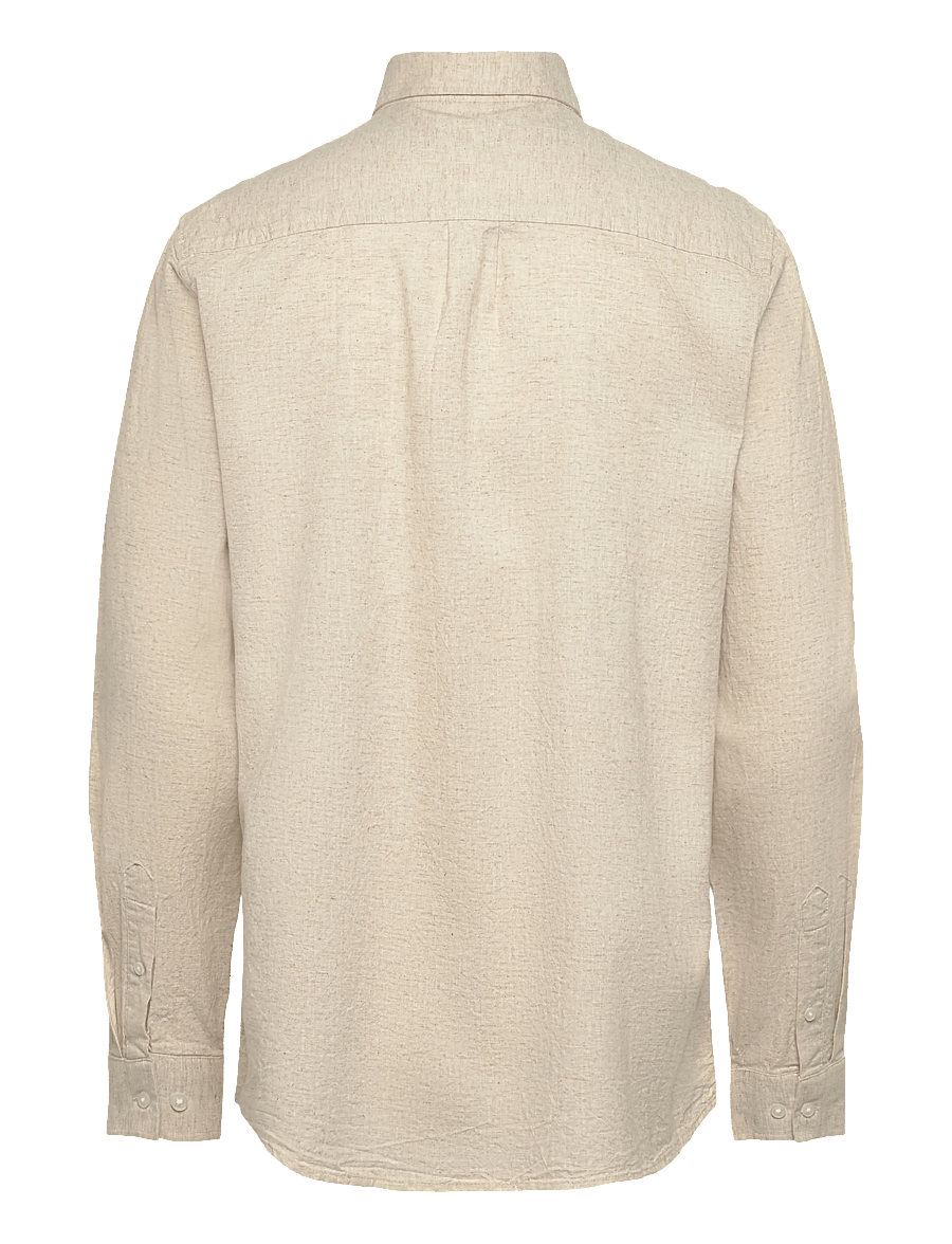Clean Cut Copenhagen - Luca shirt L/S - pellavakauluspaidat - light beige - 2
