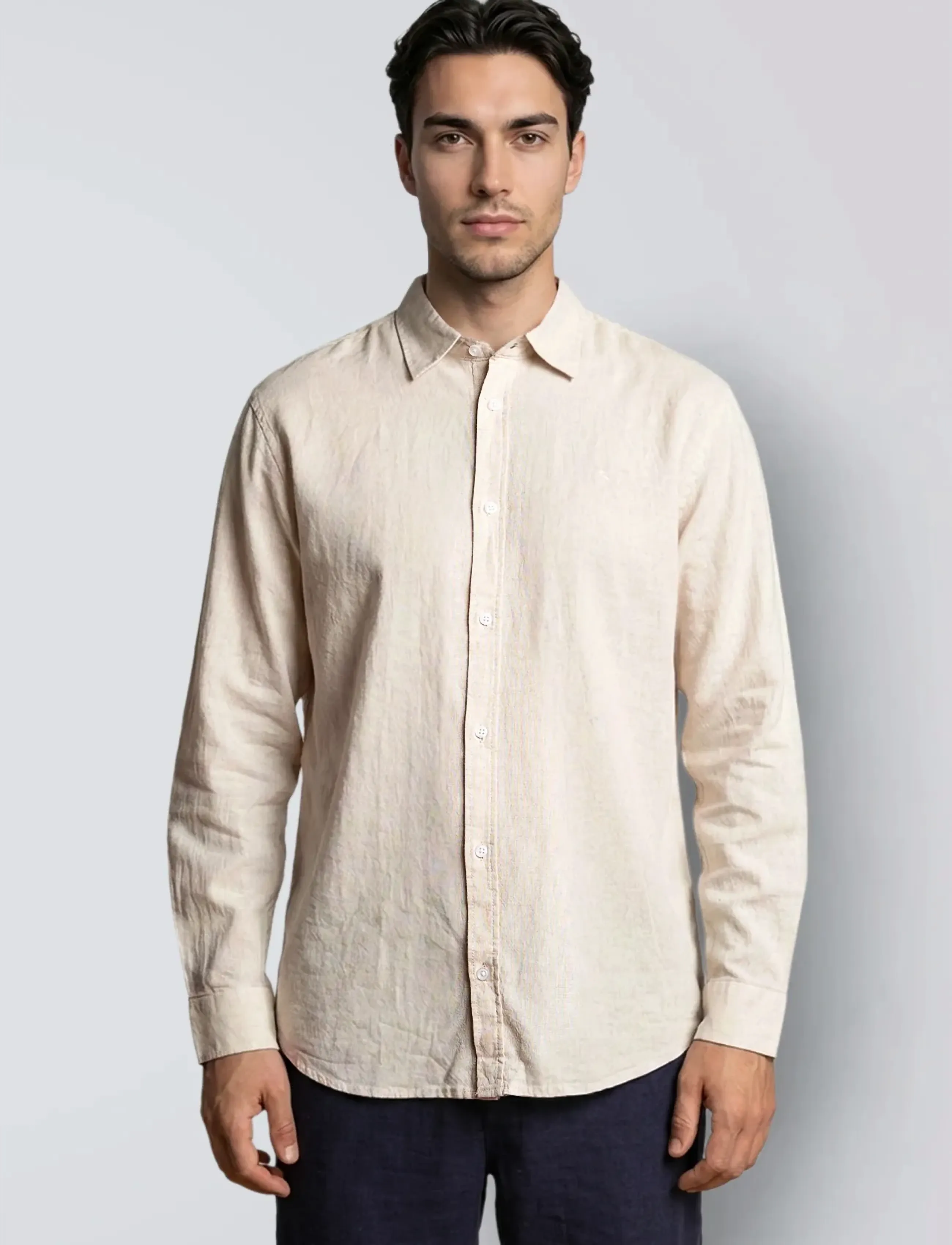 Clean Cut Copenhagen Luca shirt L/S - Skjorter - LIGHT BEIGE / beige