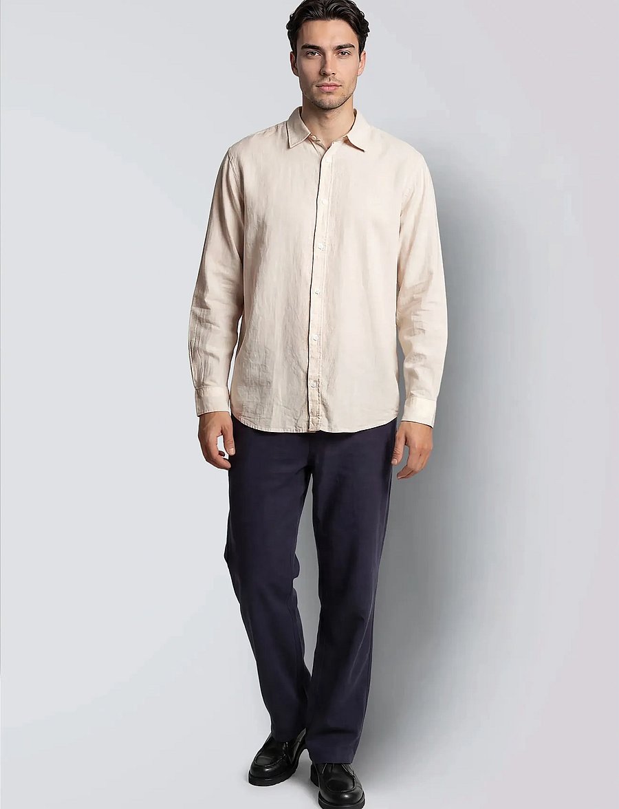 Clean Cut Copenhagen - Luca shirt L/S - pellavakauluspaidat - light beige - 3
