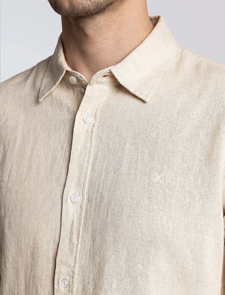 Clean Cut Copenhagen - Luca shirt L/S - pellavakauluspaidat - light beige - 4
