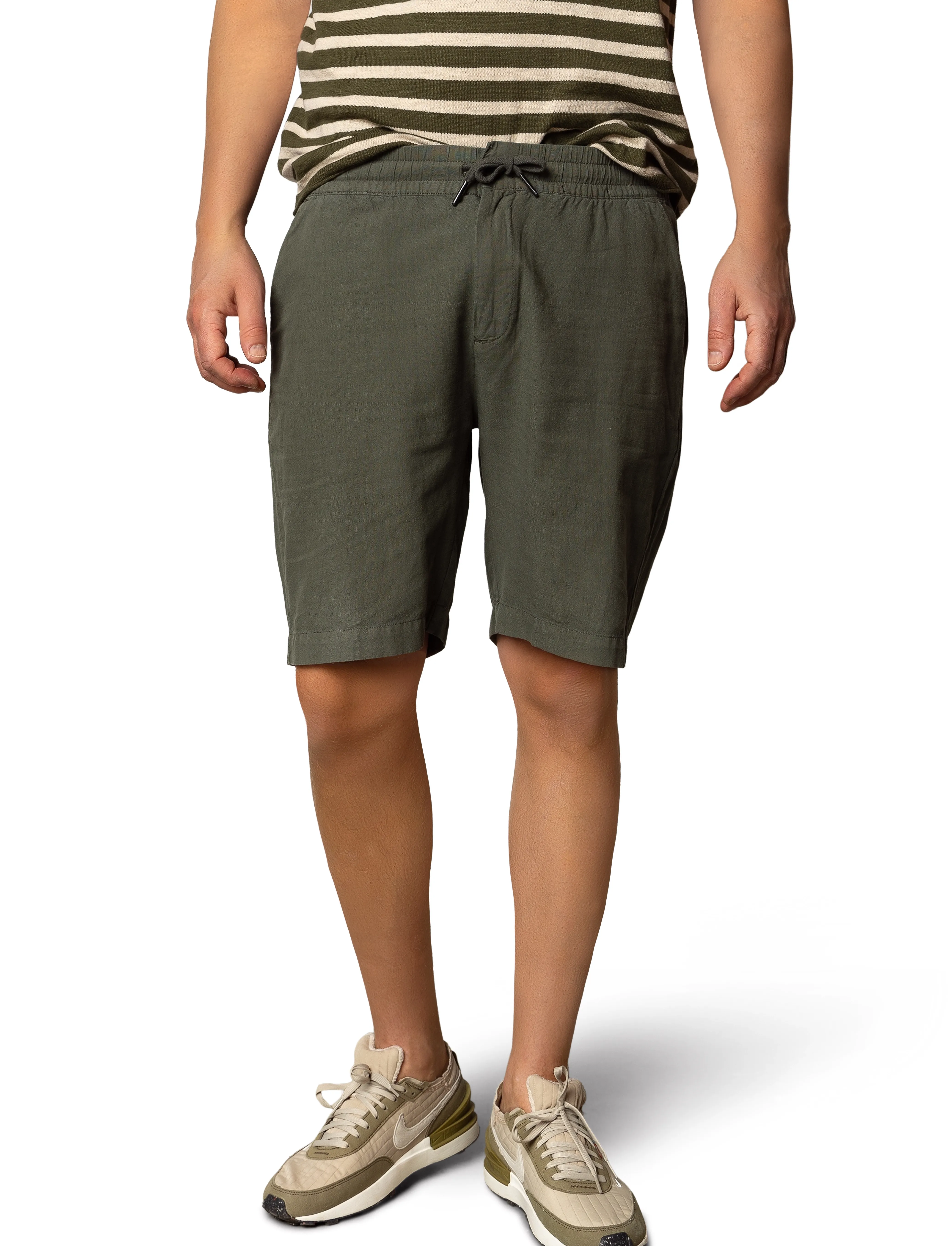 Clean Cut Copenhagen Barcelona Luca shorts - Linen clothing - ARMY / green