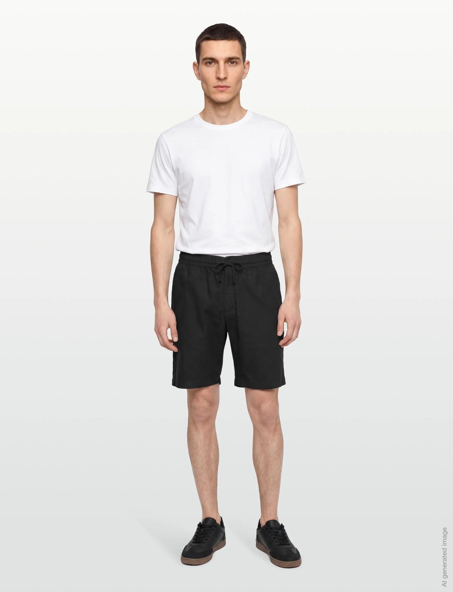Clean Cut Copenhagen - Barcelona Luca shorts - linneshorts - black - 0