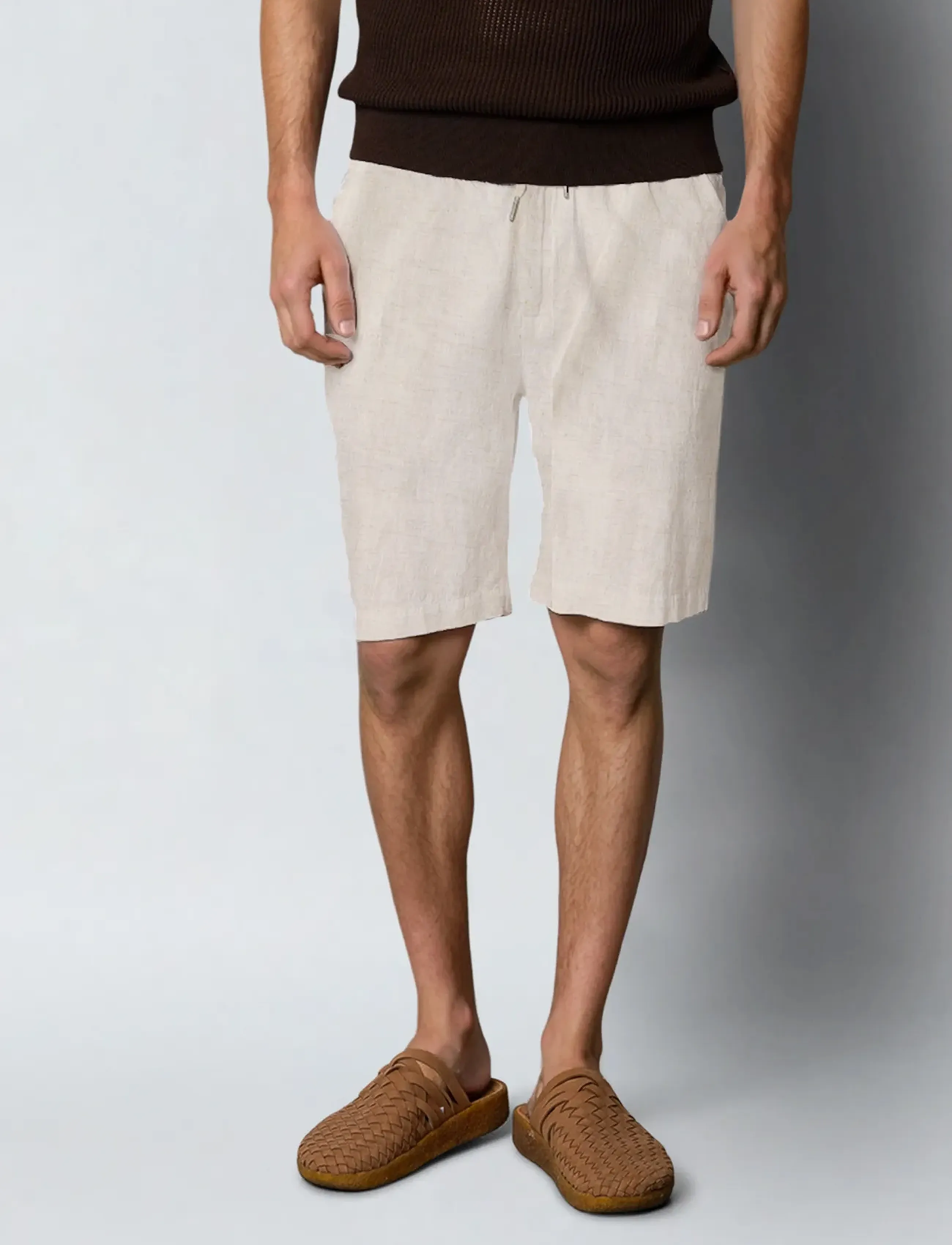 Clean Cut Copenhagen Barcelona Luca Shorts, Herren, Kordelzug Shorts, Beige, Gr.S