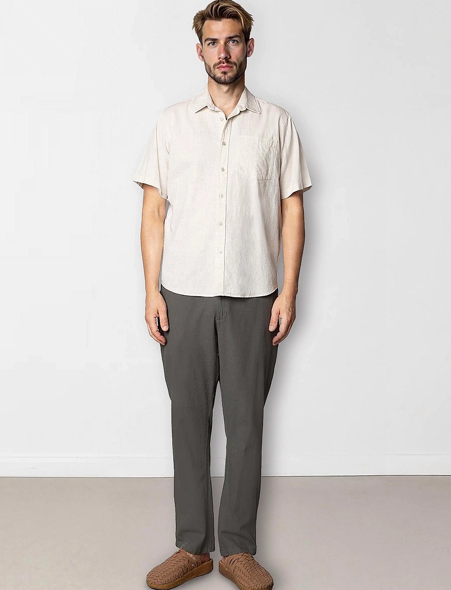 Clean Cut Copenhagen - Barcelona Luca pants - leinenhosen - army - 4