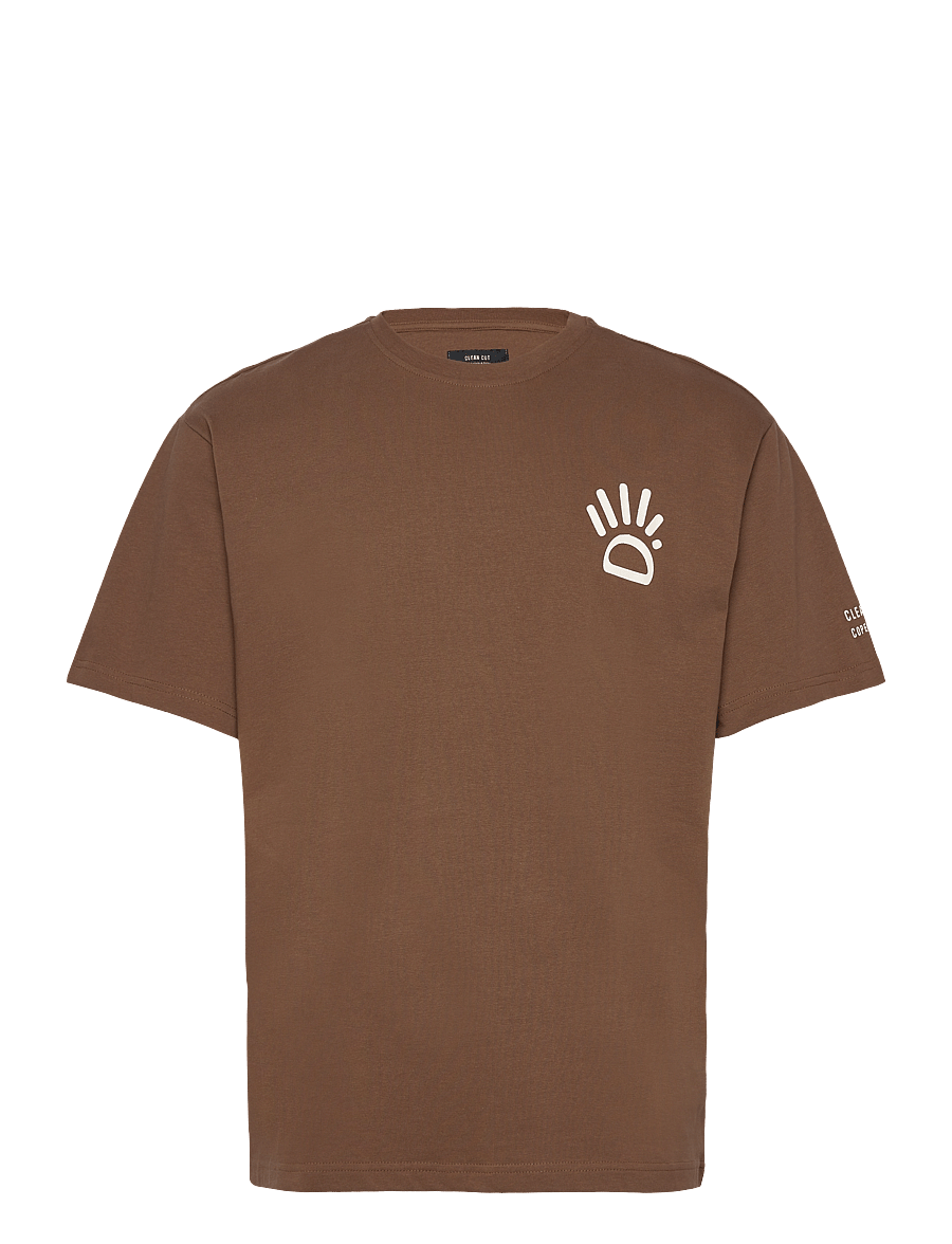 Clean Cut Copenhagen - Michael organic T-shirt - kurzärmelige t-shirts - brown - 1