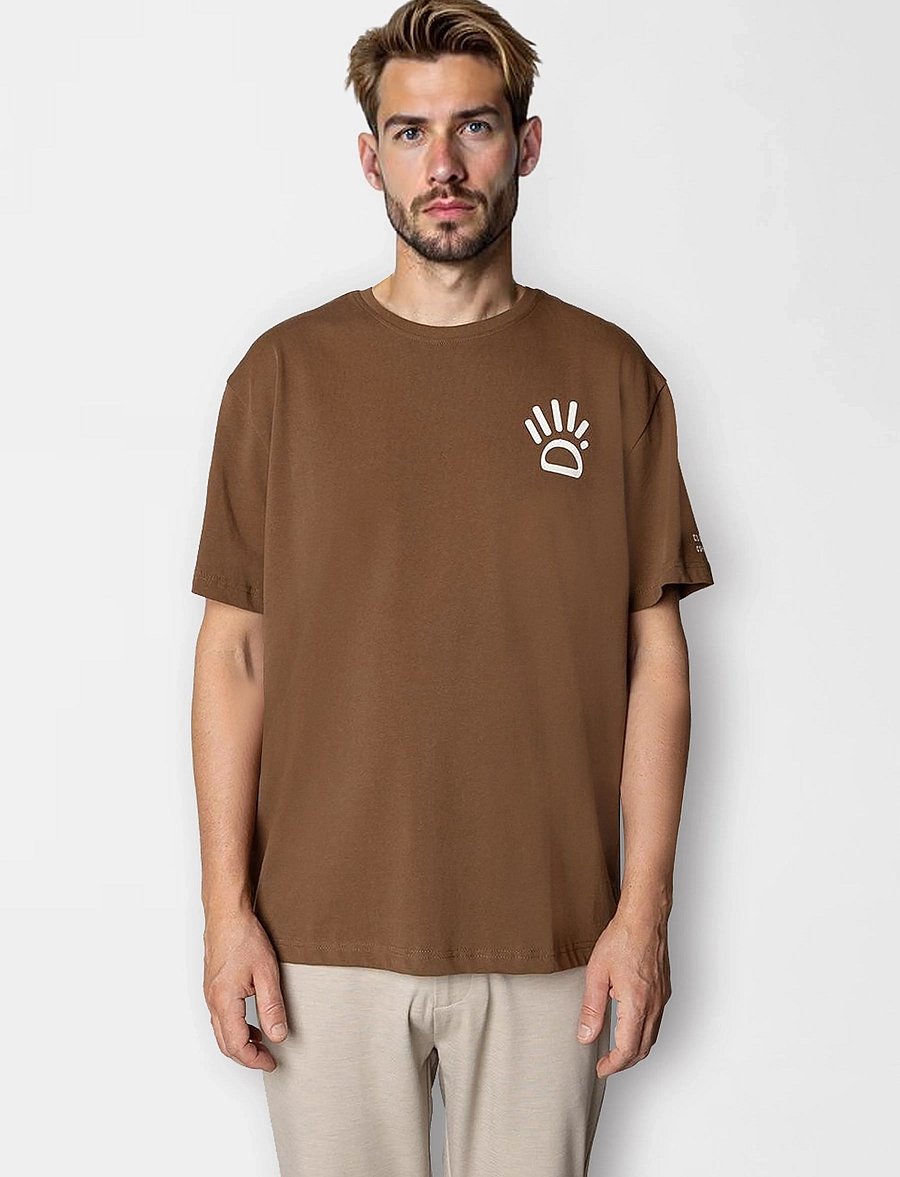 Clean Cut Copenhagen - Michael organic T-shirt - kurzärmelige t-shirts - brown - 0