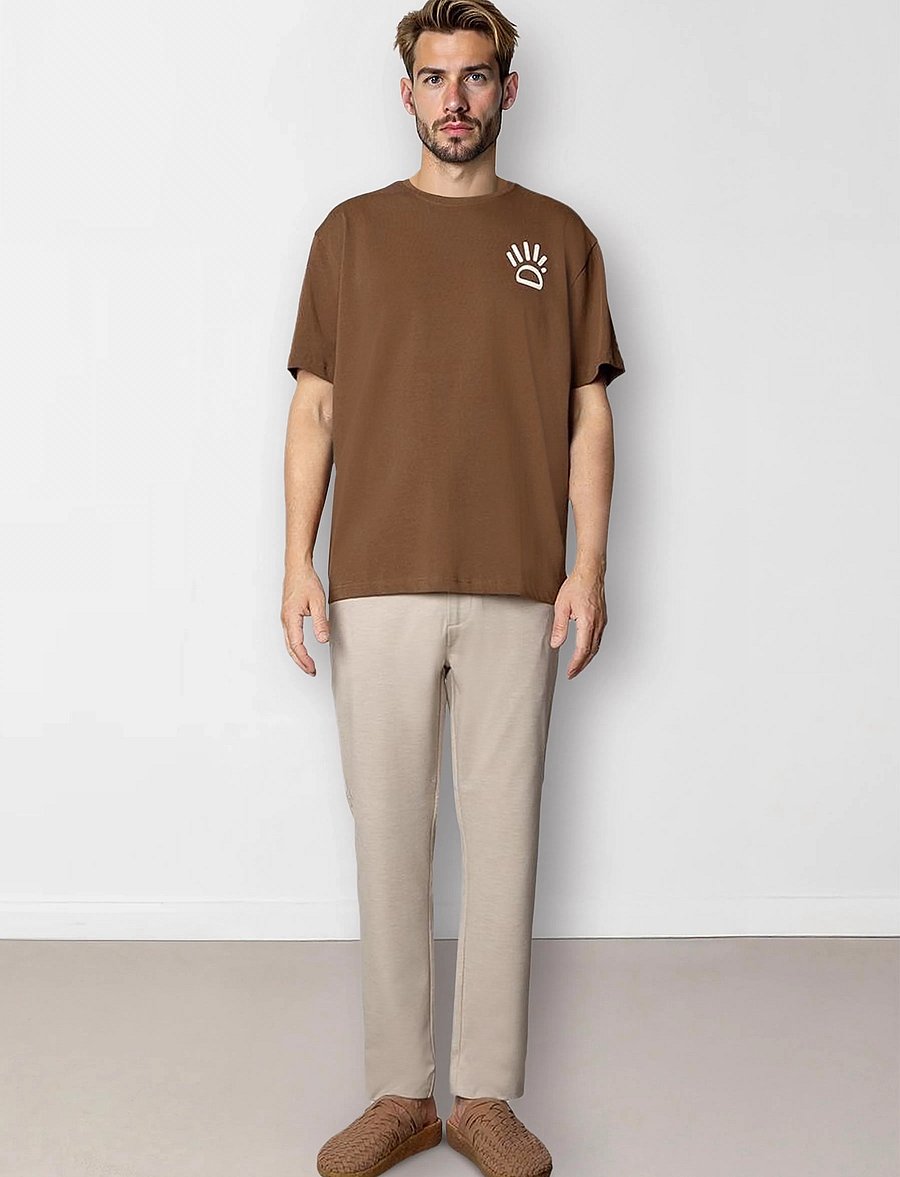 Clean Cut Copenhagen - Michael organic T-shirt - kurzärmelige t-shirts - brown - 4