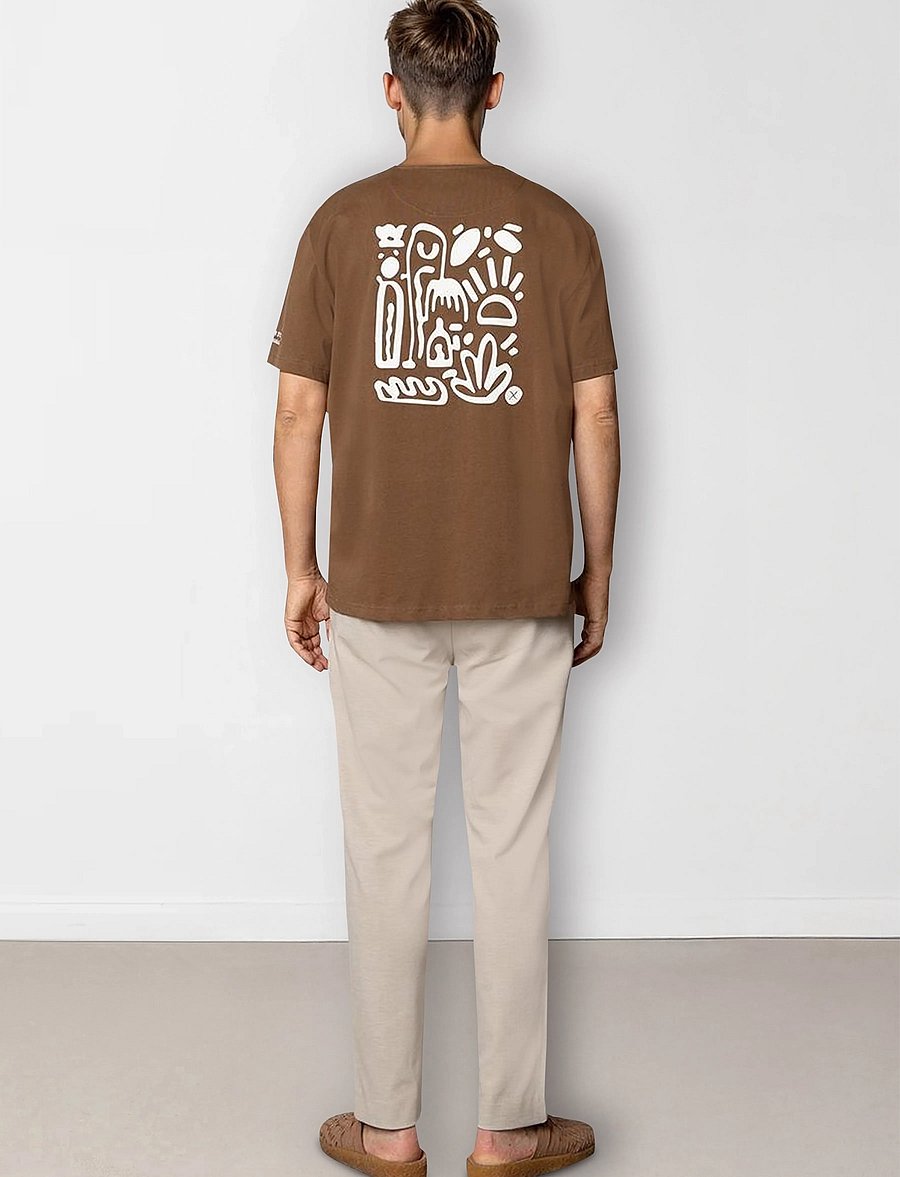 Clean Cut Copenhagen - Michael organic T-shirt - kurzärmelige t-shirts - brown - 5