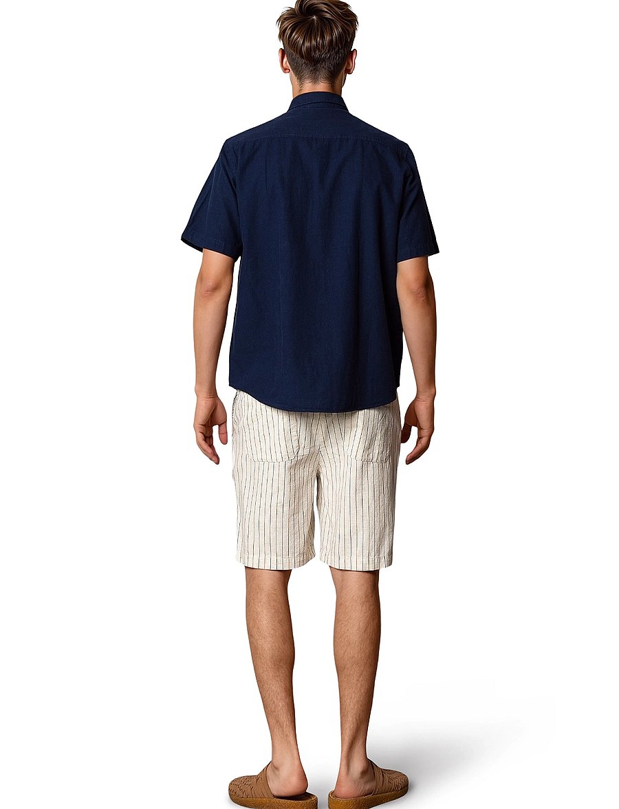Clean Cut Copenhagen - Barcelona Ran shorts - linneshorts - light beige striped - 5
