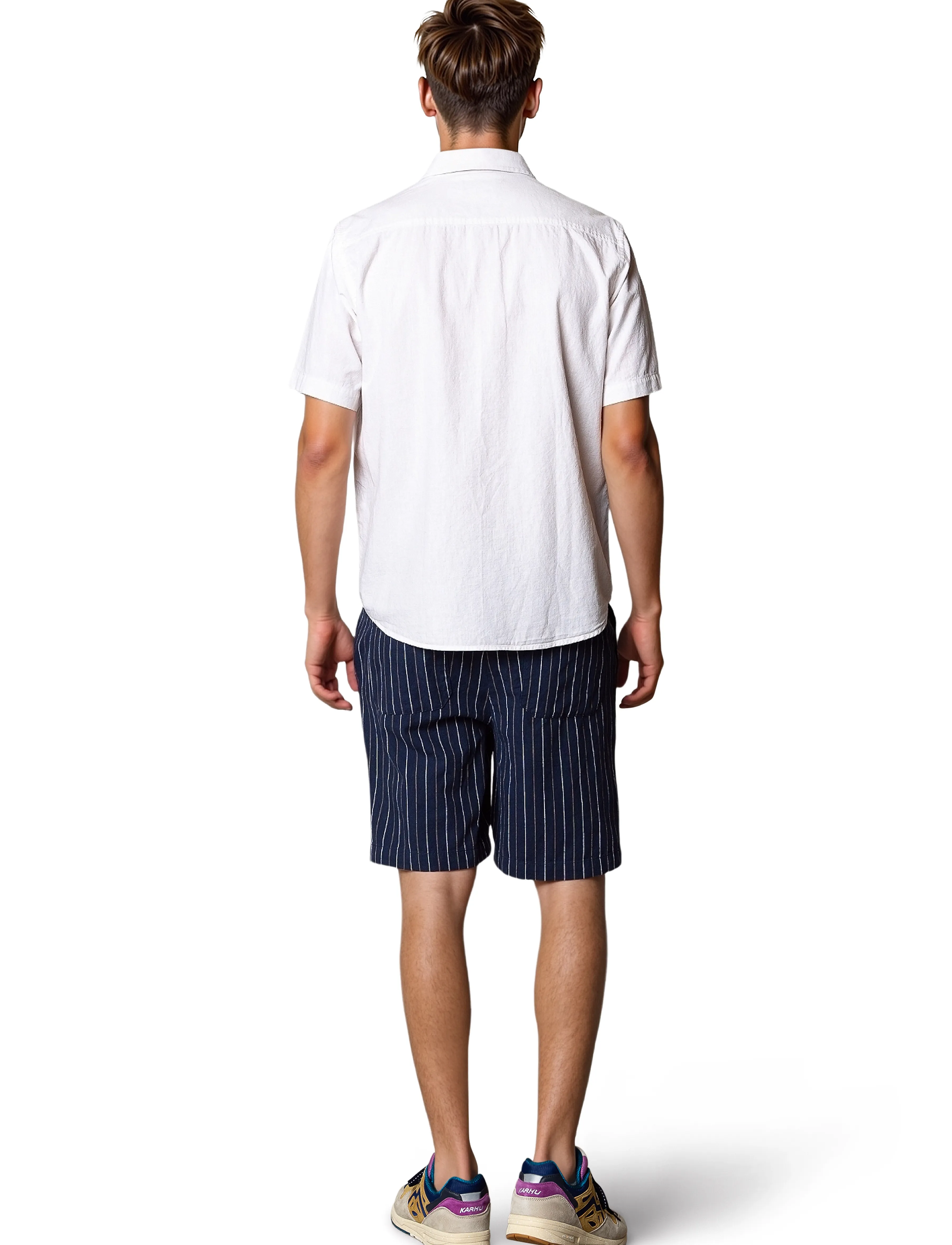 Clean Cut Copenhagen - Barcelona Ran shorts - linneshorts - navy stripe - 5