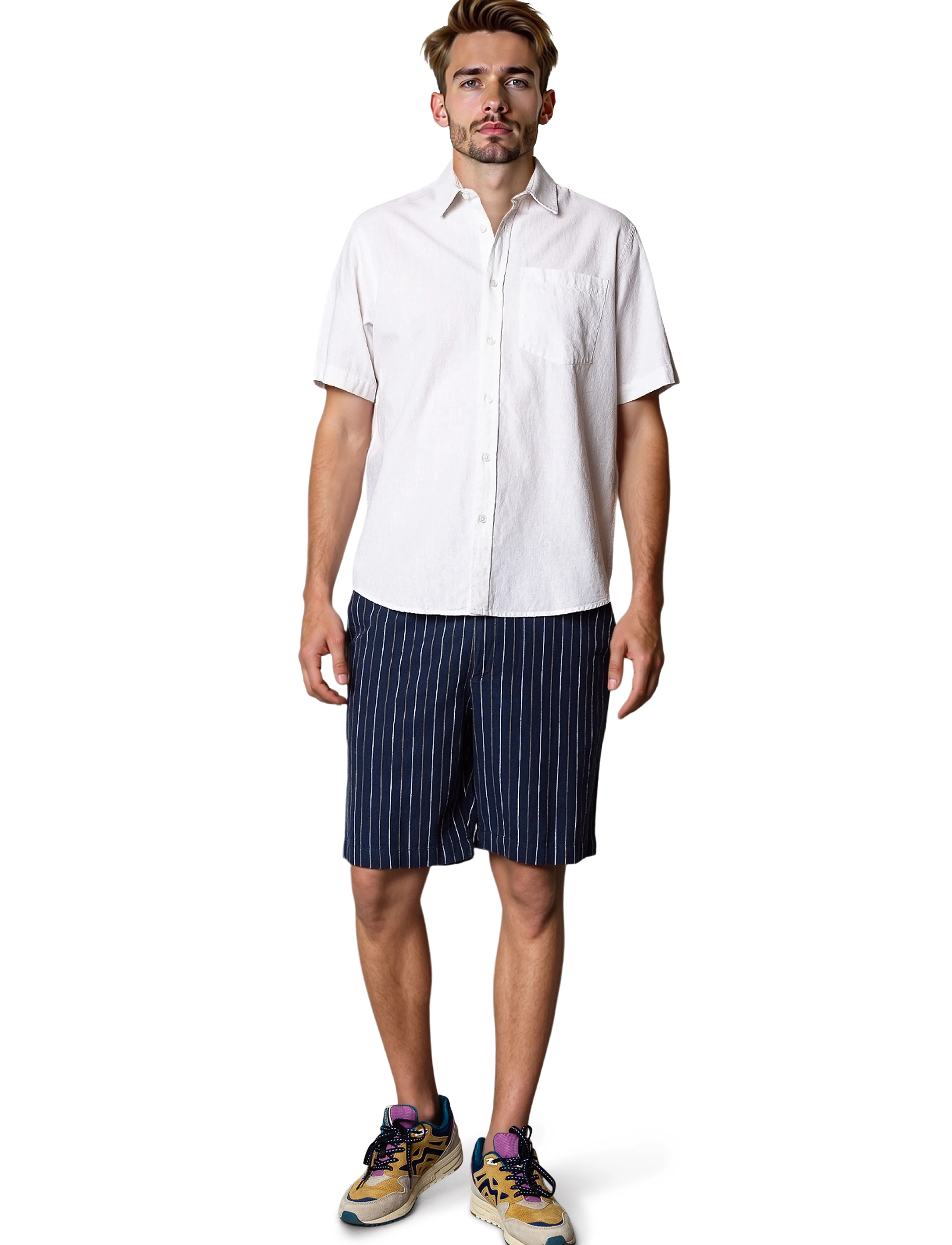 Clean Cut Copenhagen - Barcelona Ran shorts - leinen-shorts - navy striped - 4