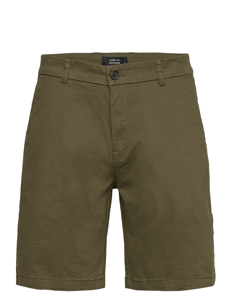 Clean Cut Copenhagen - Milano twill shorts - chinos shorts - army - 1