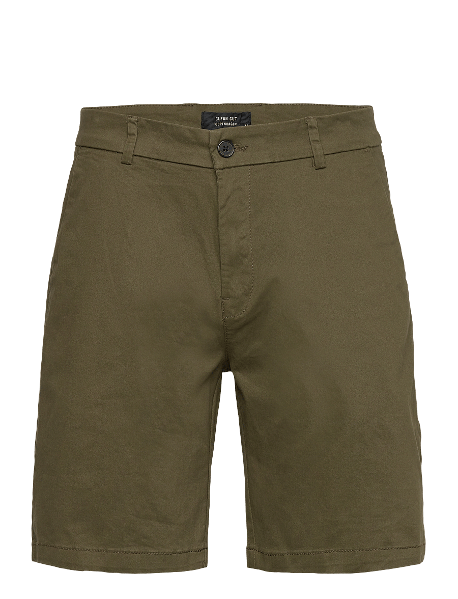 Clean Cut Copenhagen - Milano twill shorts - chinos shorts - army - 1