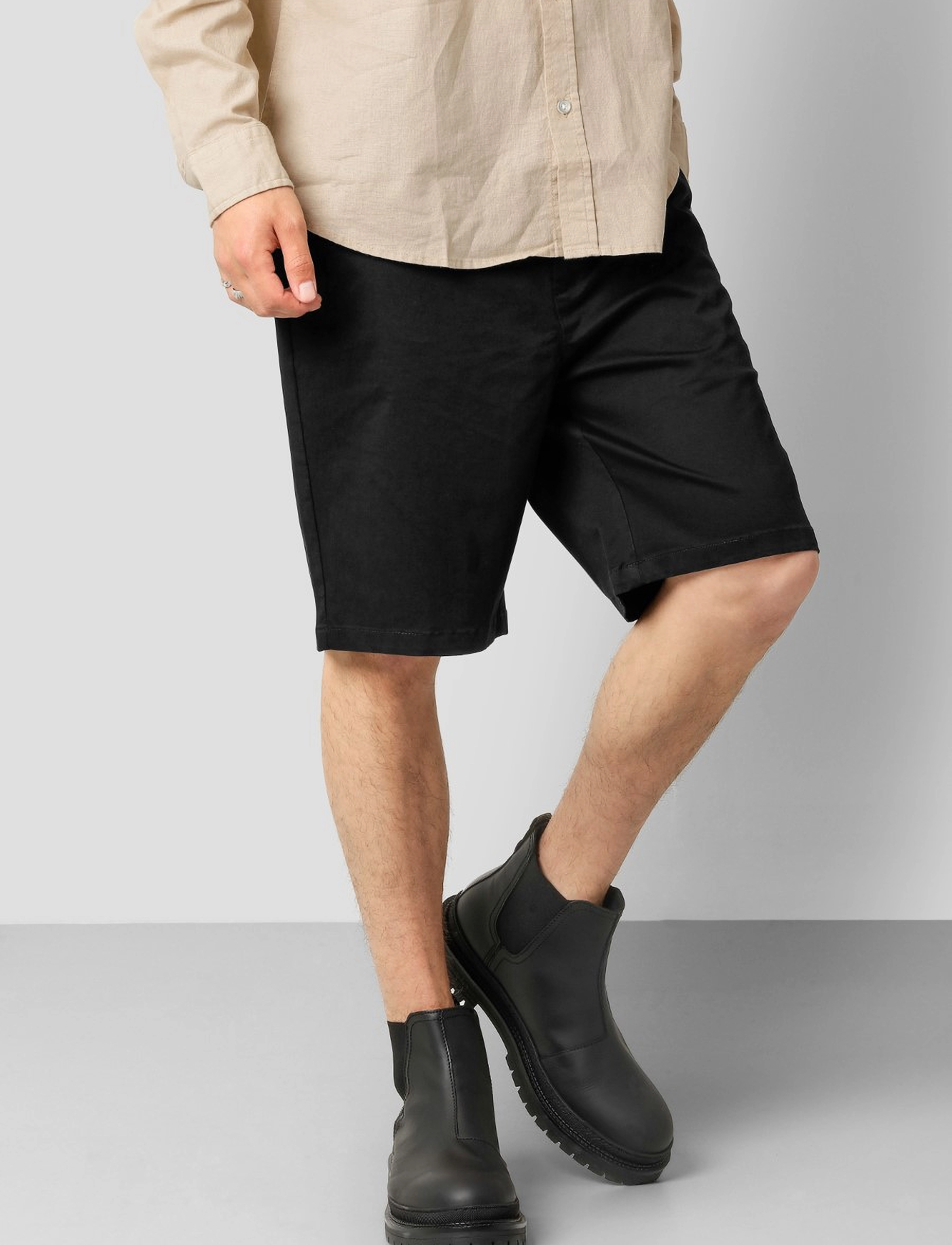 Clean Cut Copenhagen Milano Twill Shorts, M, Schwarz - Chinos Männerswear