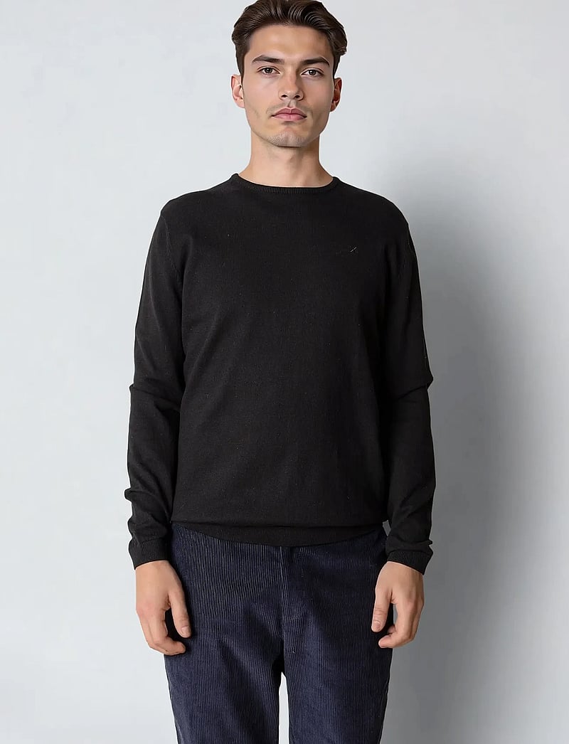 Clean Cut Copenhagen - Claude crewneck knit - rundhalsad - black - 0