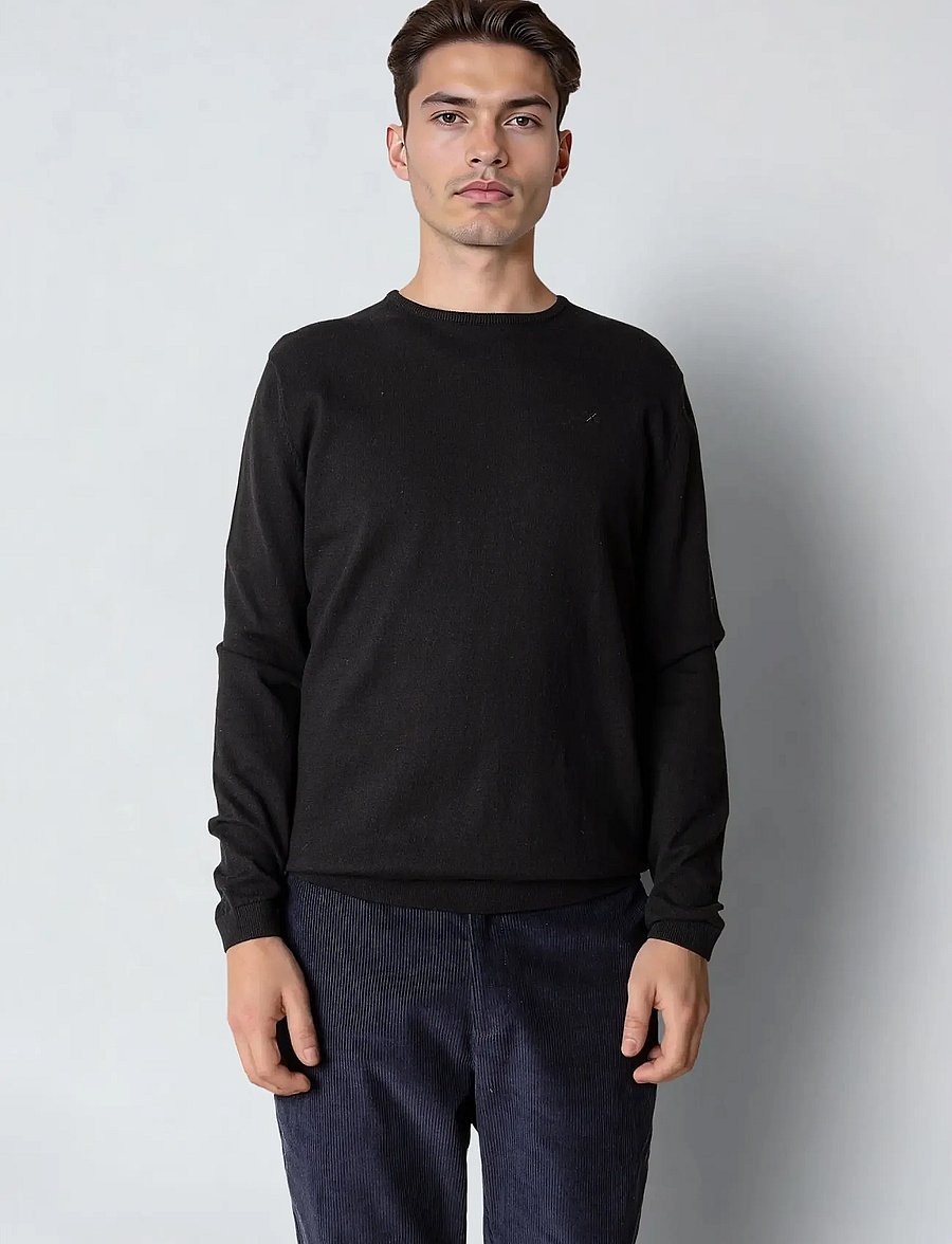 Clean Cut Copenhagen - Claude crewneck knit - rund hals - black - 0