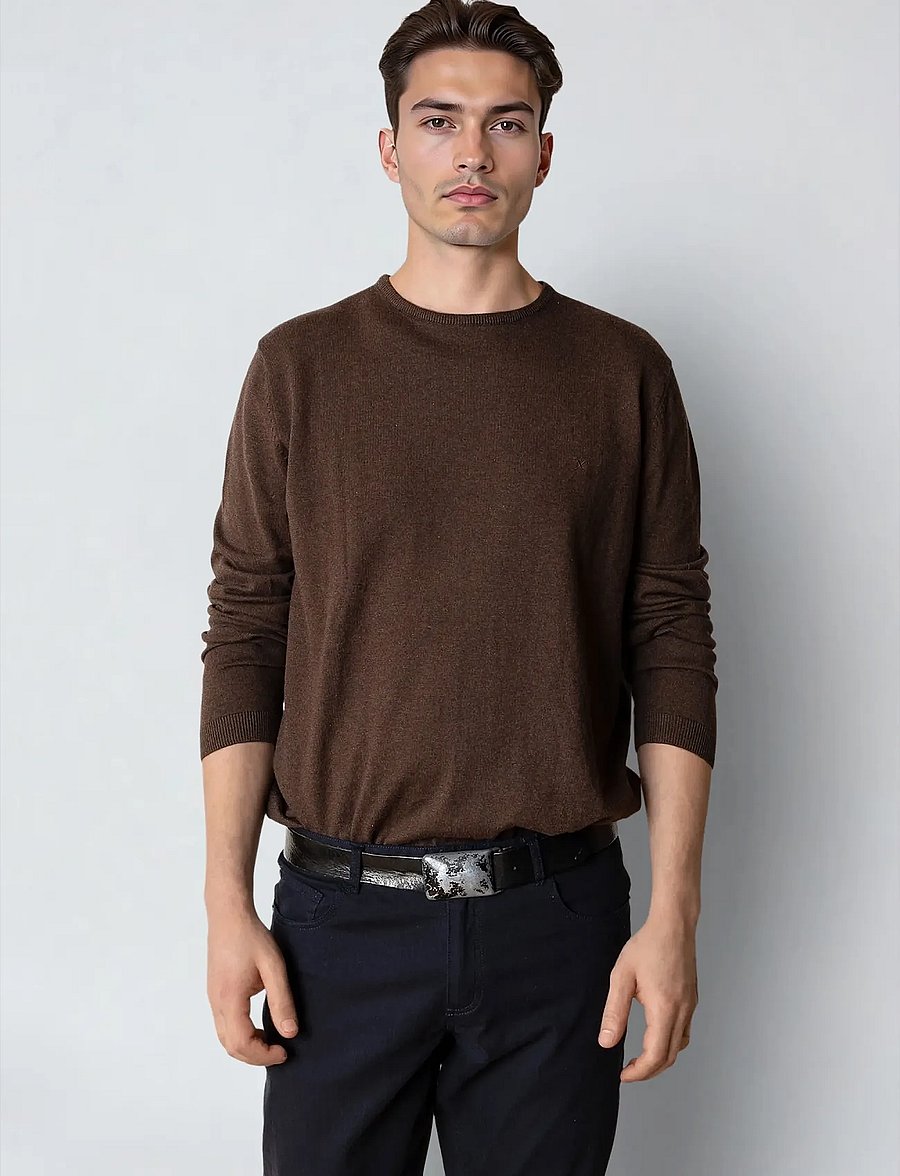 Clean Cut Copenhagen - Claude crewneck knit - rund hals - brown melangÈ - 0