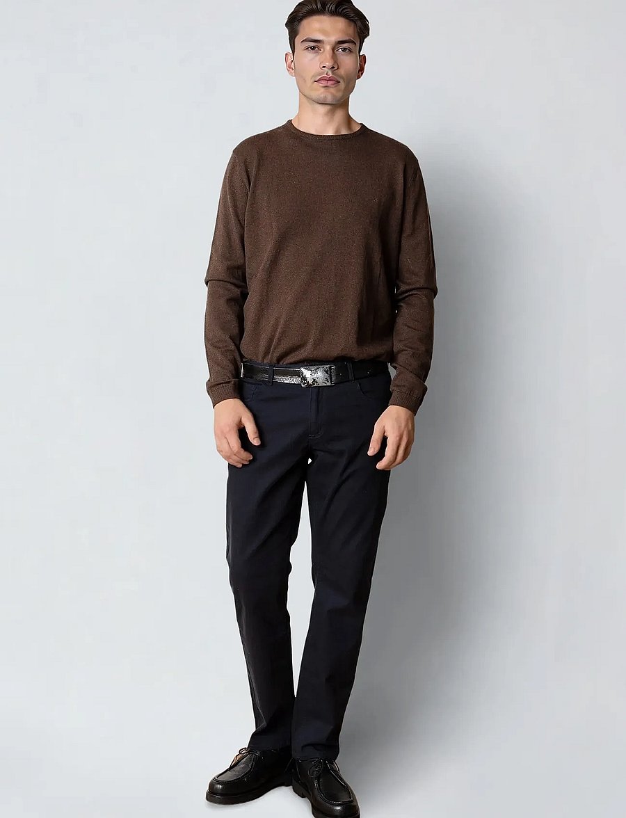 Clean Cut Copenhagen - Claude crewneck knit - rund hals - brown melangÈ - 3