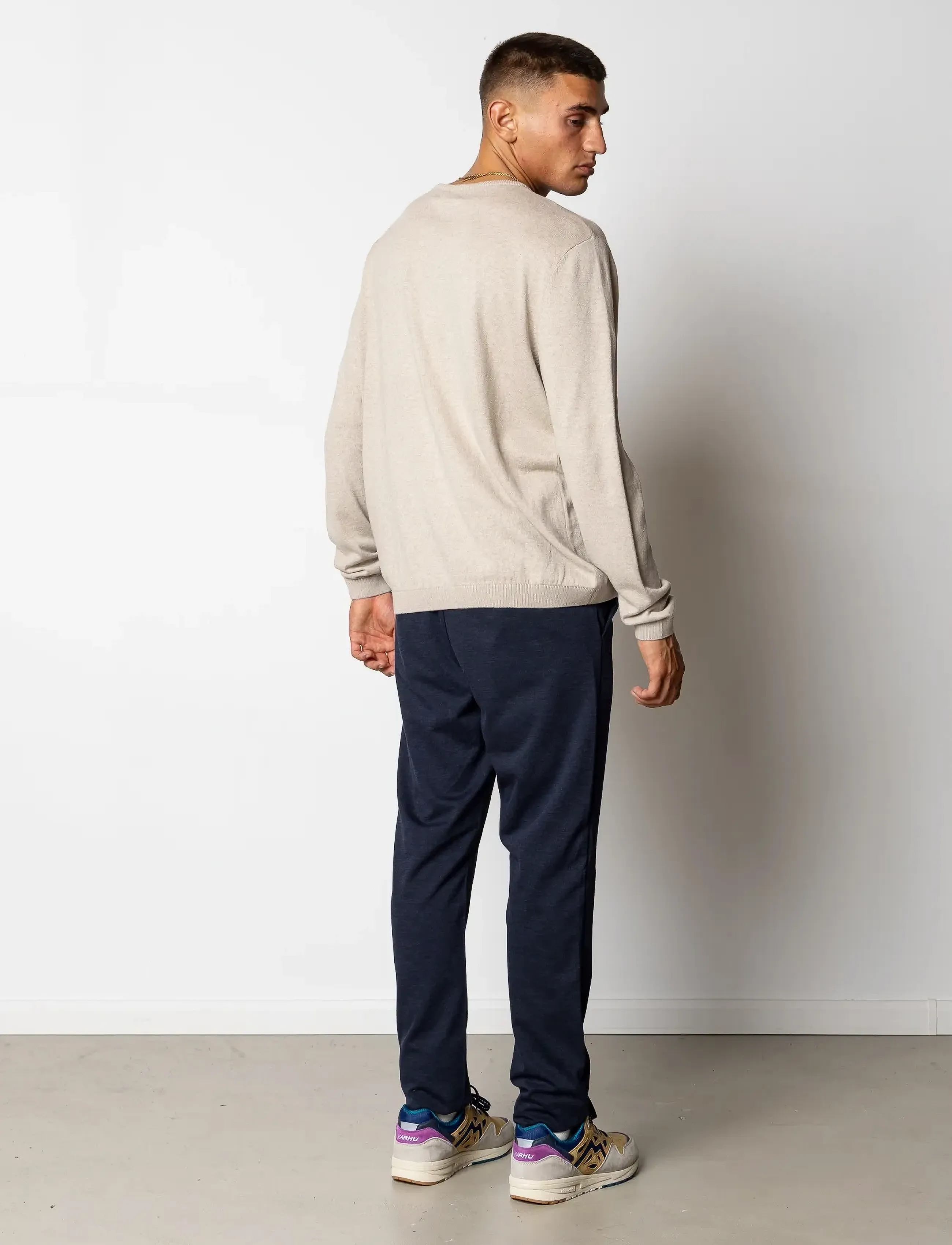 Clean Cut Copenhagen - Claude crewneck knit - megztiniai su apvalia apykakle - ecru melange - 4