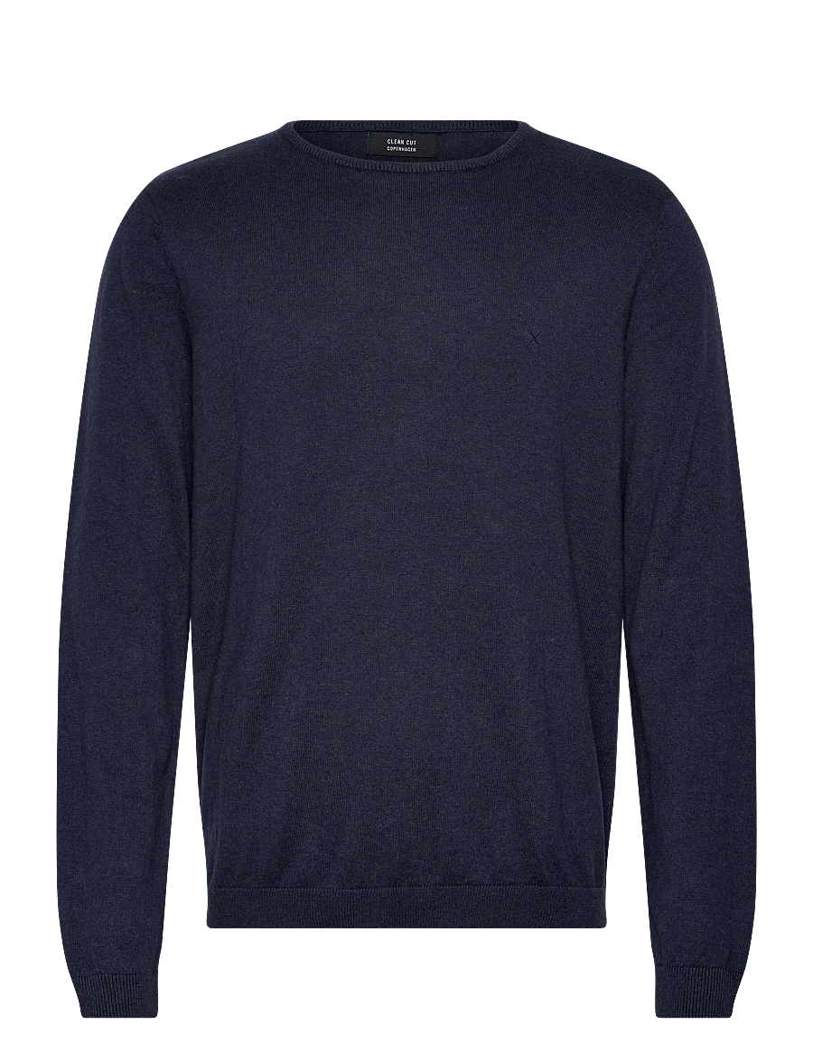 Clean Cut Copenhagen - Claude crewneck knit - round necks - navy melange - 1