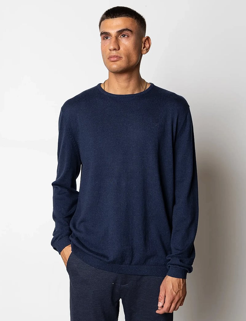 Clean Cut Copenhagen - Claude crewneck knit - rundhalsad - navy melange - 0