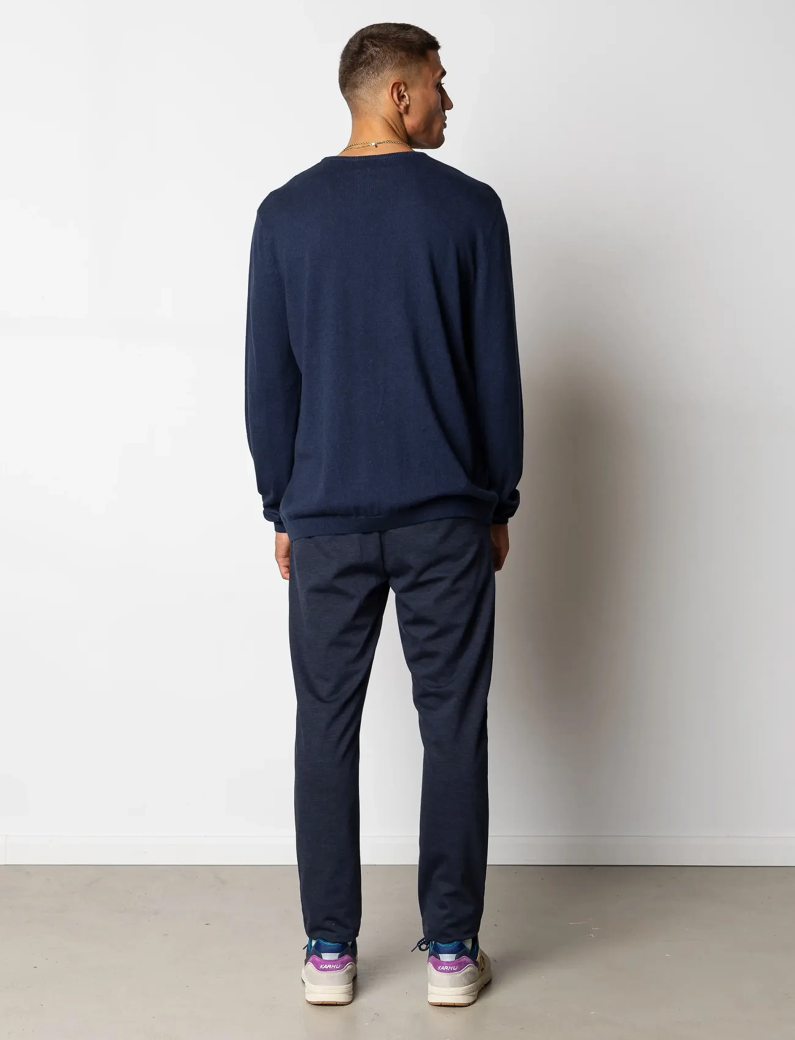 Clean Cut Copenhagen - Claude crewneck knit - kringlótt hálsmál  - navy melange - 4
