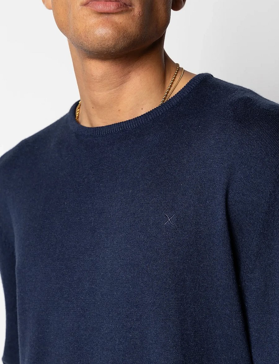 Clean Cut Copenhagen - Claude crewneck knit - round necks - navy melange - 5