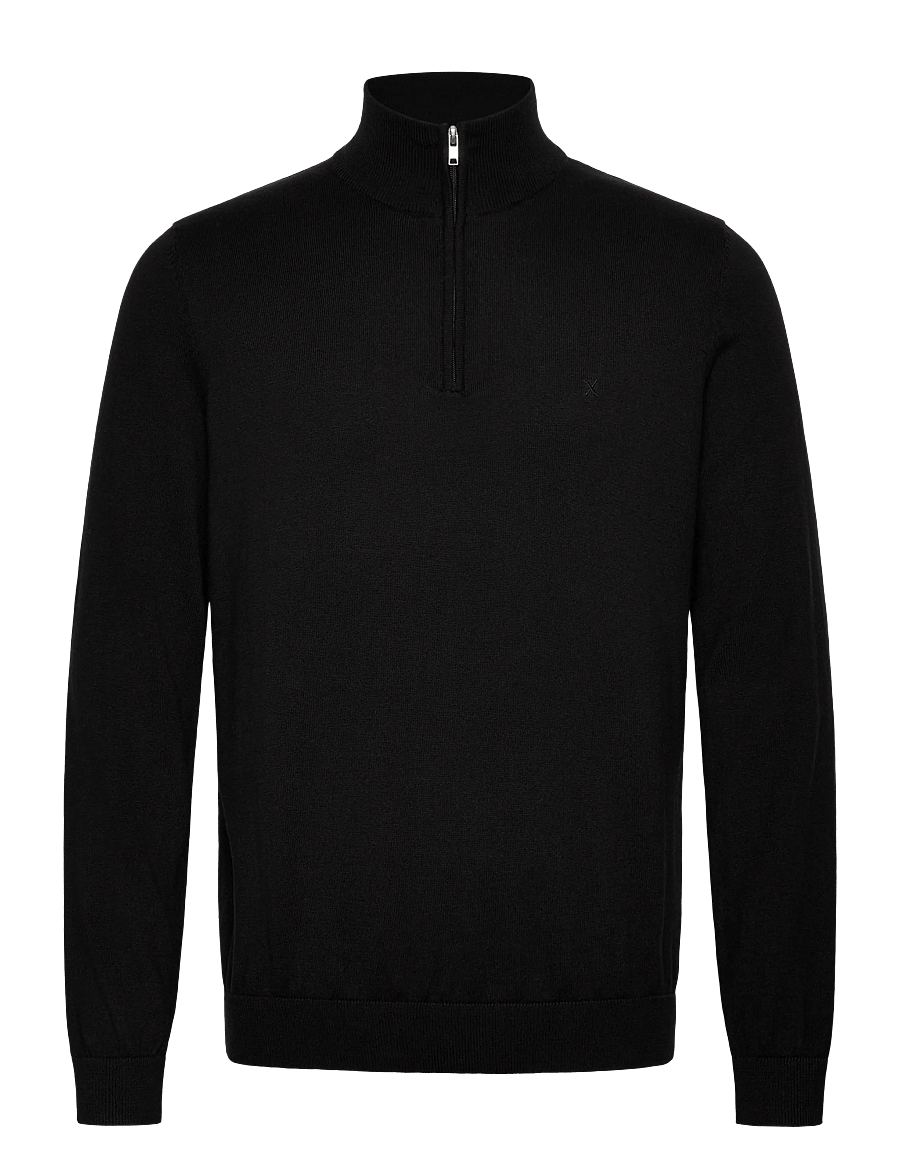 Clean Cut Copenhagen - Claude half-zip knit - half zip jumpers - black - 1