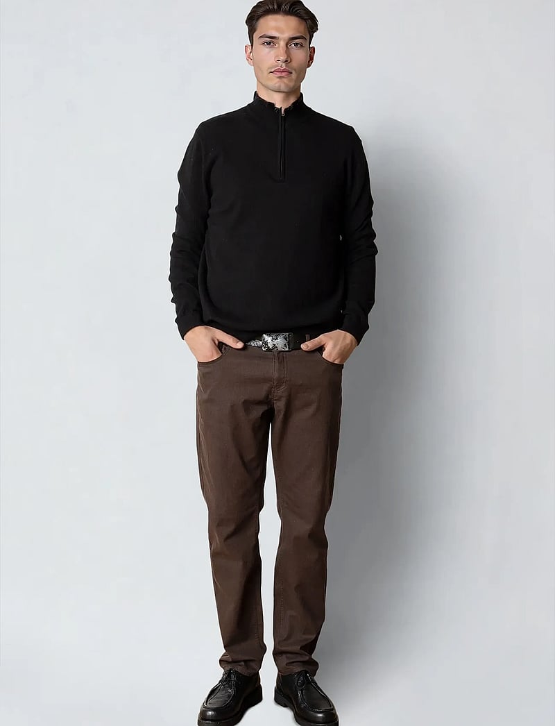 Clean Cut Copenhagen - Claude half-zip knit - half zip-tröjor - black - 3