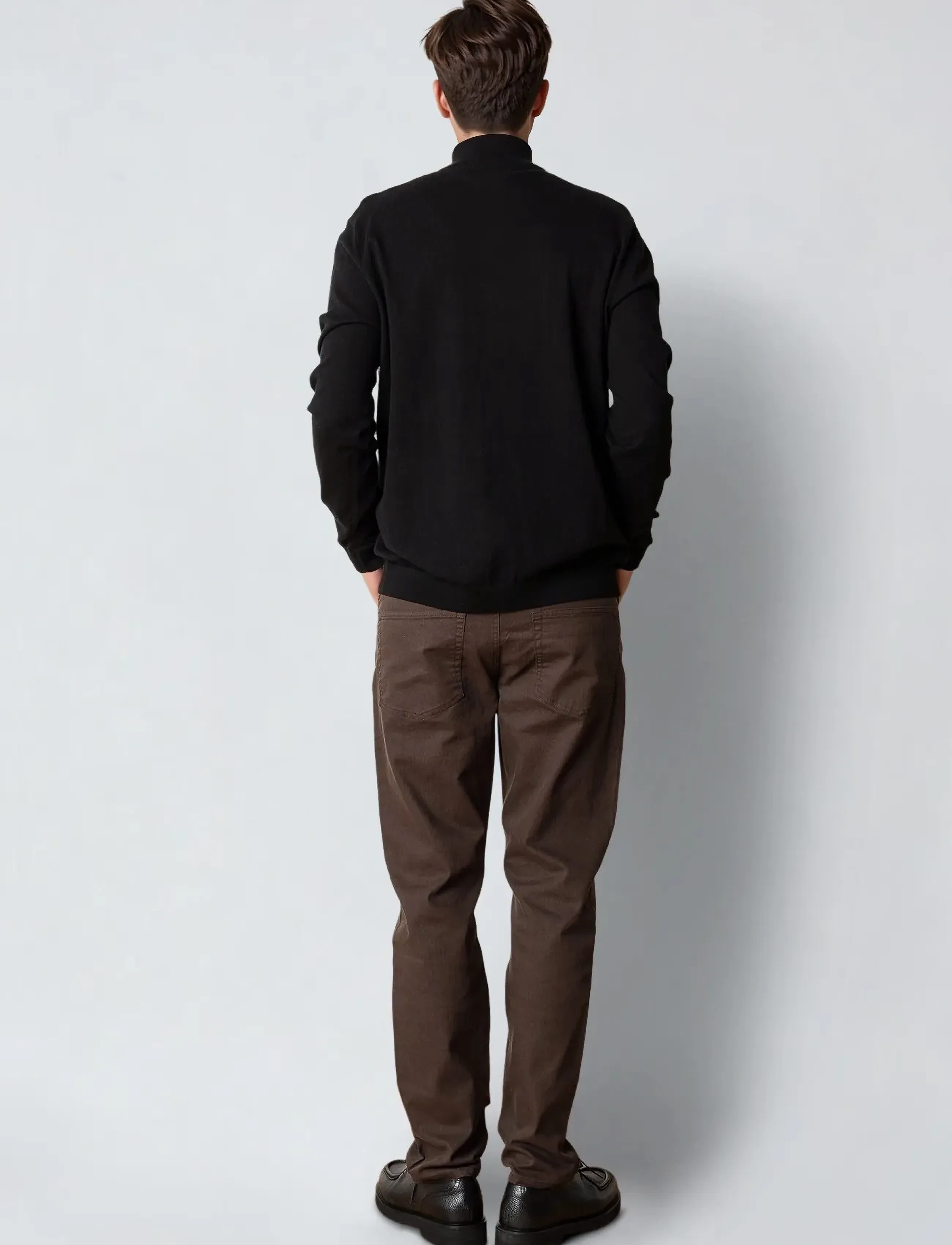 Clean Cut Copenhagen - Claude half-zip knit - halfzip strik - black - 4