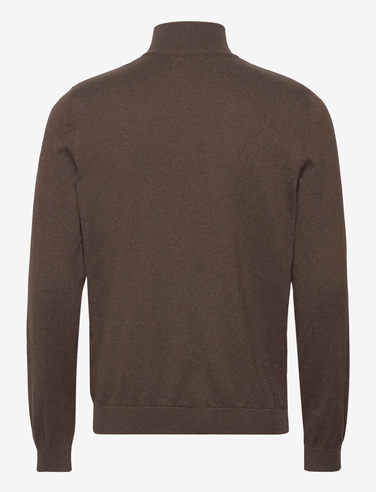 Clean Cut Copenhagen - Claude half-zip knit - halfzip strik - brown melangÈ - 2