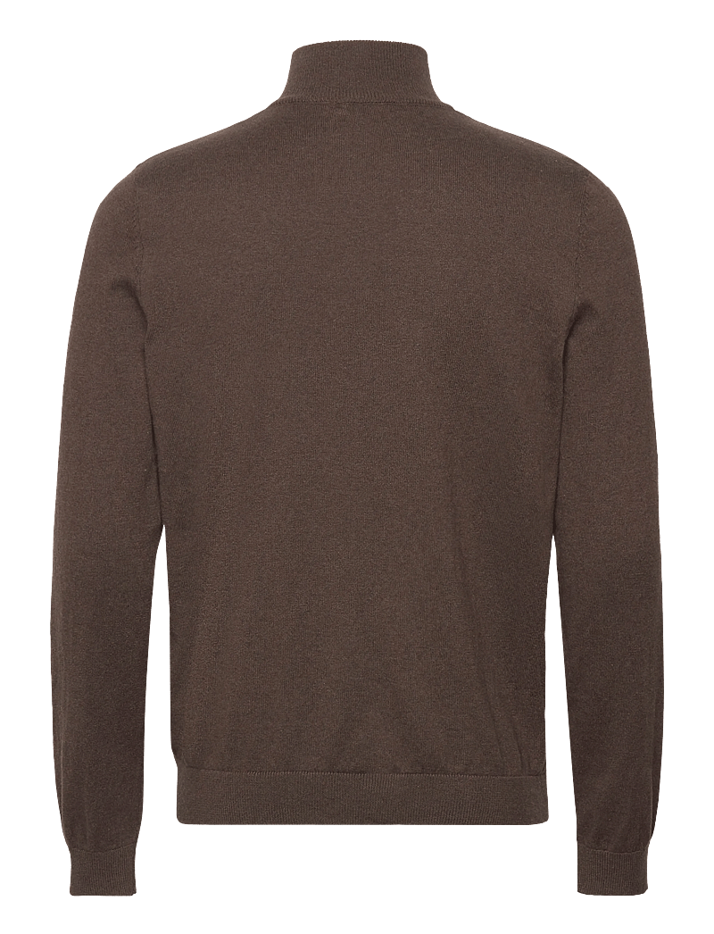Clean Cut Copenhagen - Claude half-zip knit - halfzip strik - brown melangÈ - 2