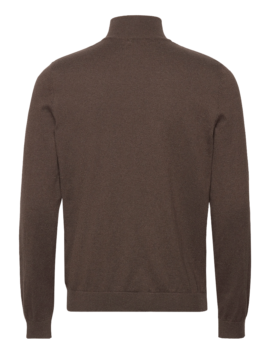 Clean Cut Copenhagen - Claude half-zip knit - halfzip strik - brown melangÈ - 2