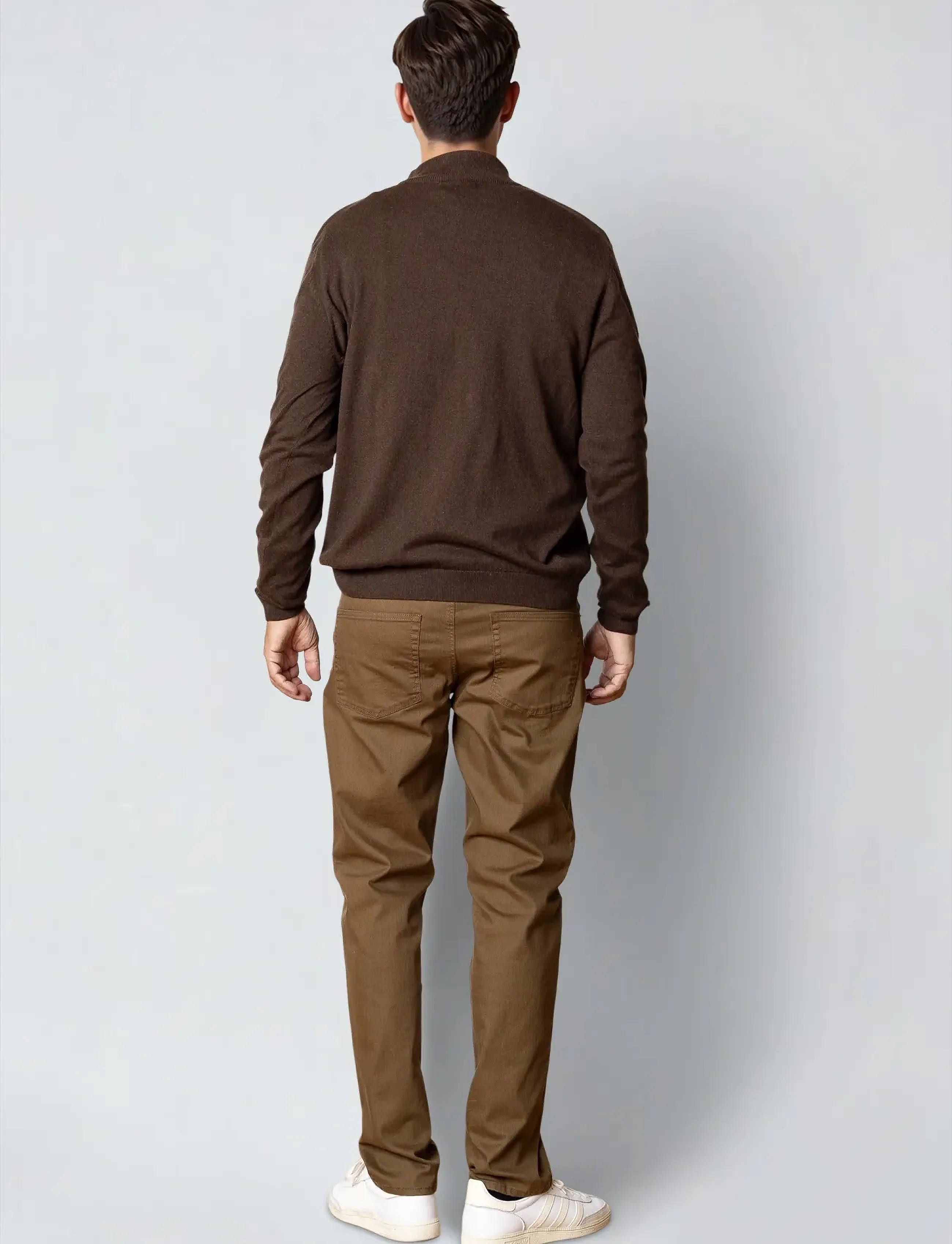 Clean Cut Copenhagen - Claude half-zip knit - strik - brown melangÈ - 4