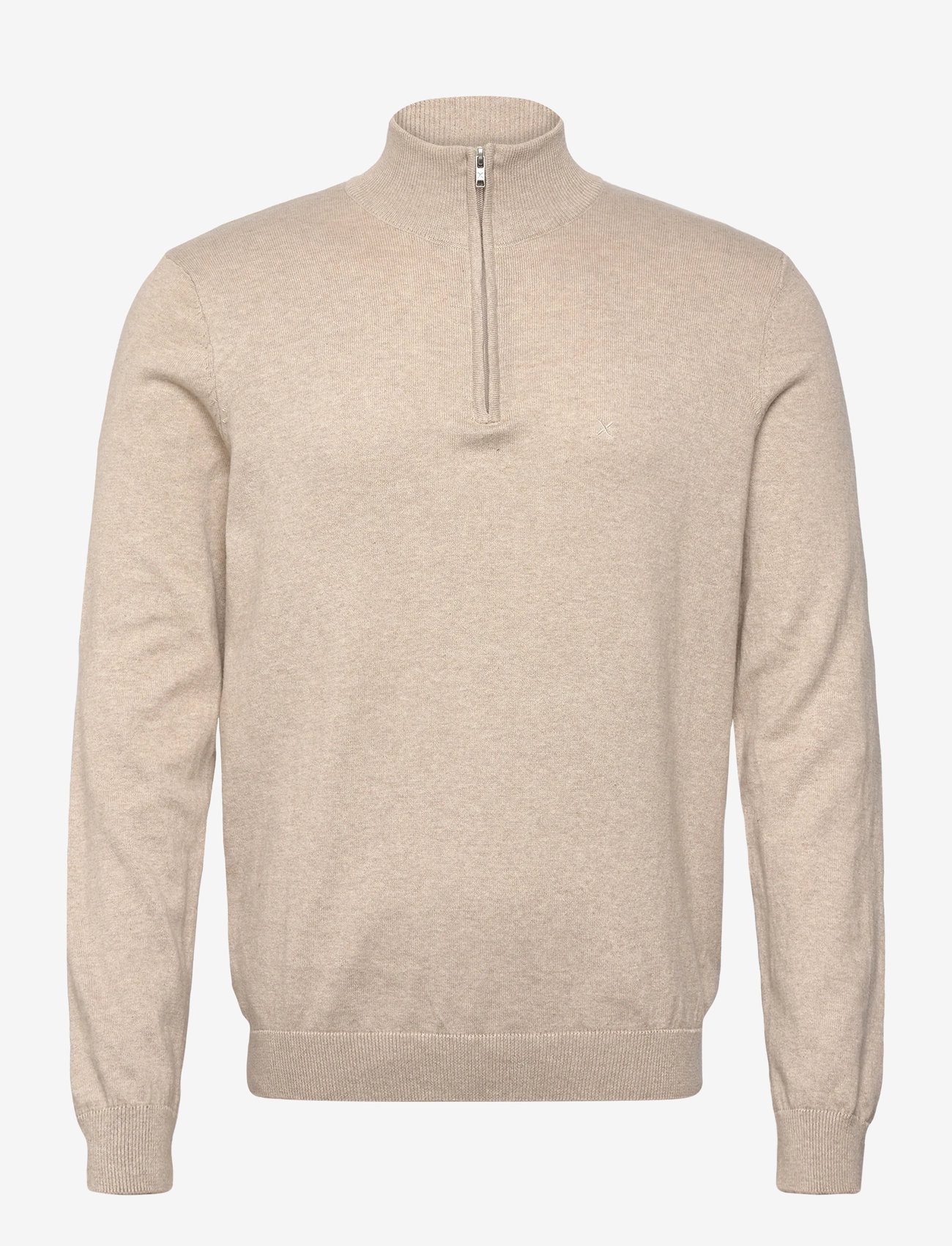 Clean Cut Copenhagen - Claude half-zip knit - efterårstøj - ecru melange - 0