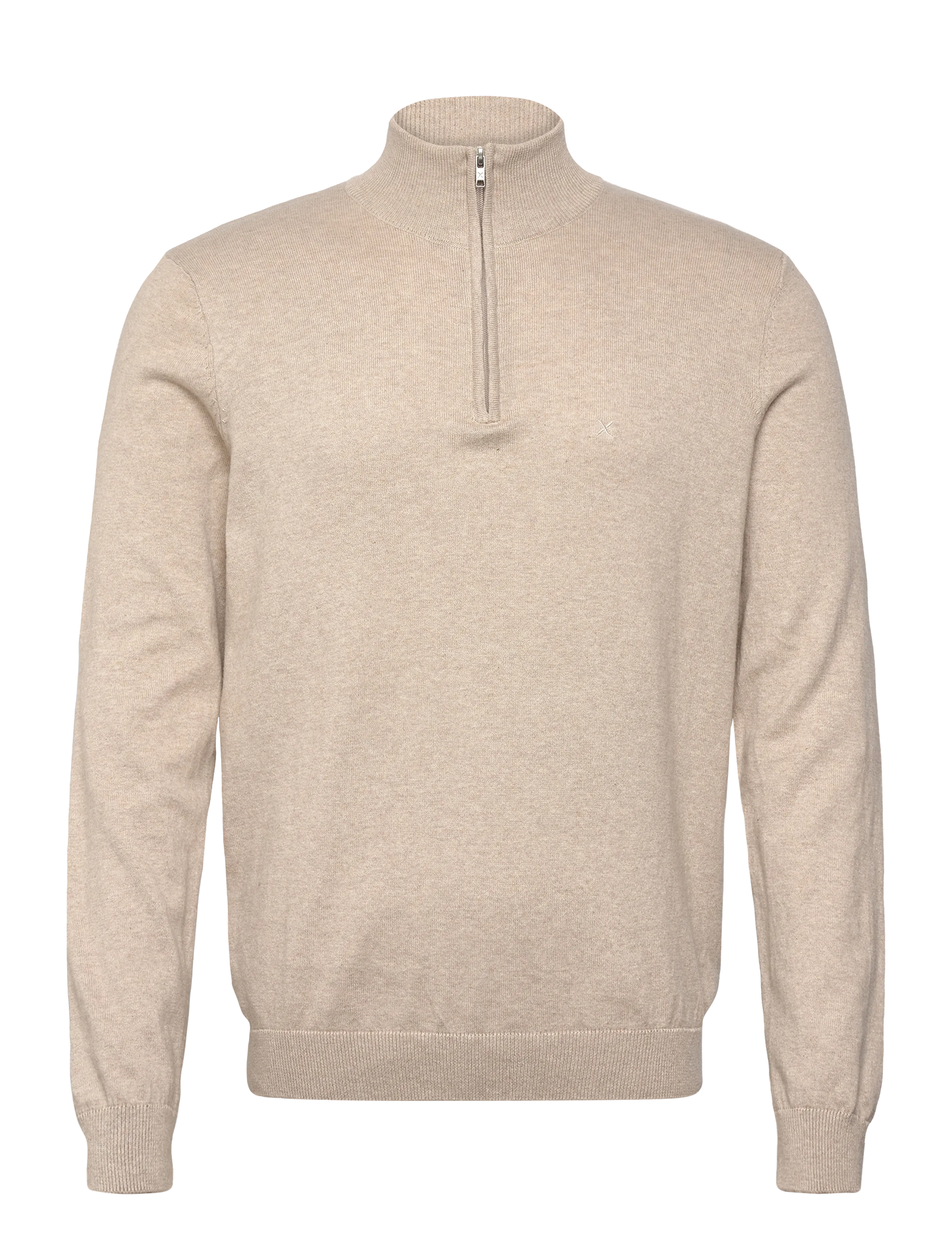 Clean Cut Copenhagen Claude half-zip knit - Strik - ECRU MELANGE / beige