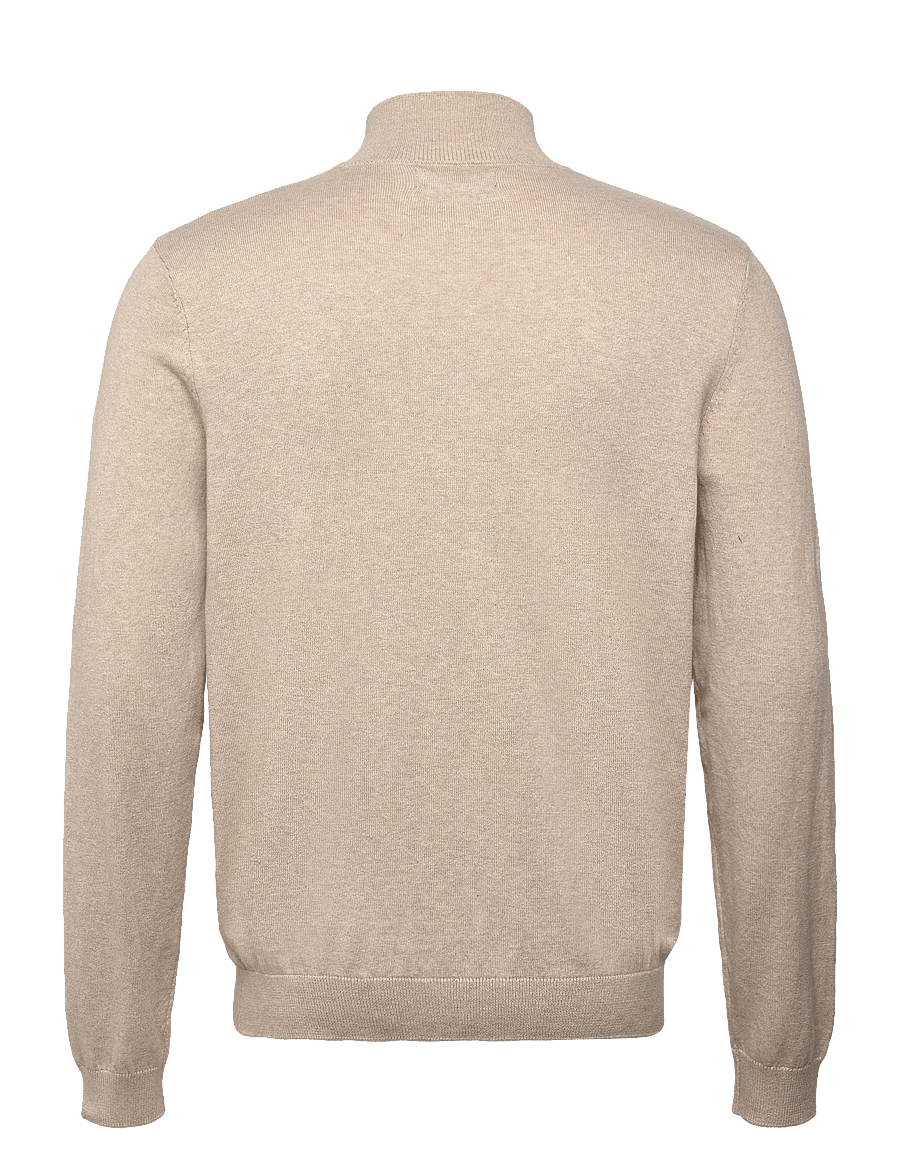 Clean Cut Copenhagen - Claude half-zip knit - half zip jumpers - ecru melange - 2