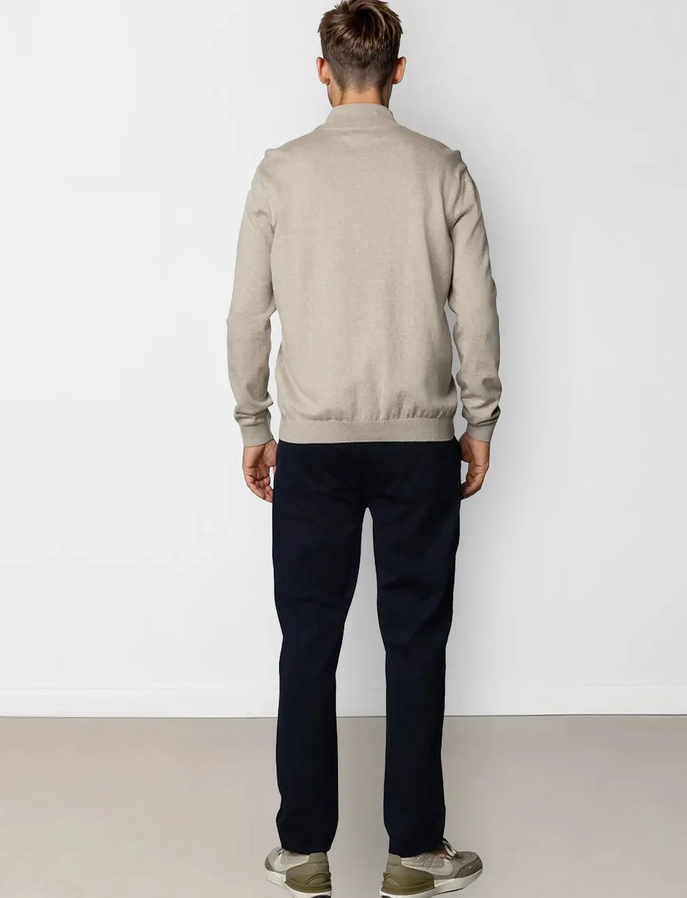 Clean Cut Copenhagen - Claude half-zip knit - half zip-tröjor - ecru melange - 4