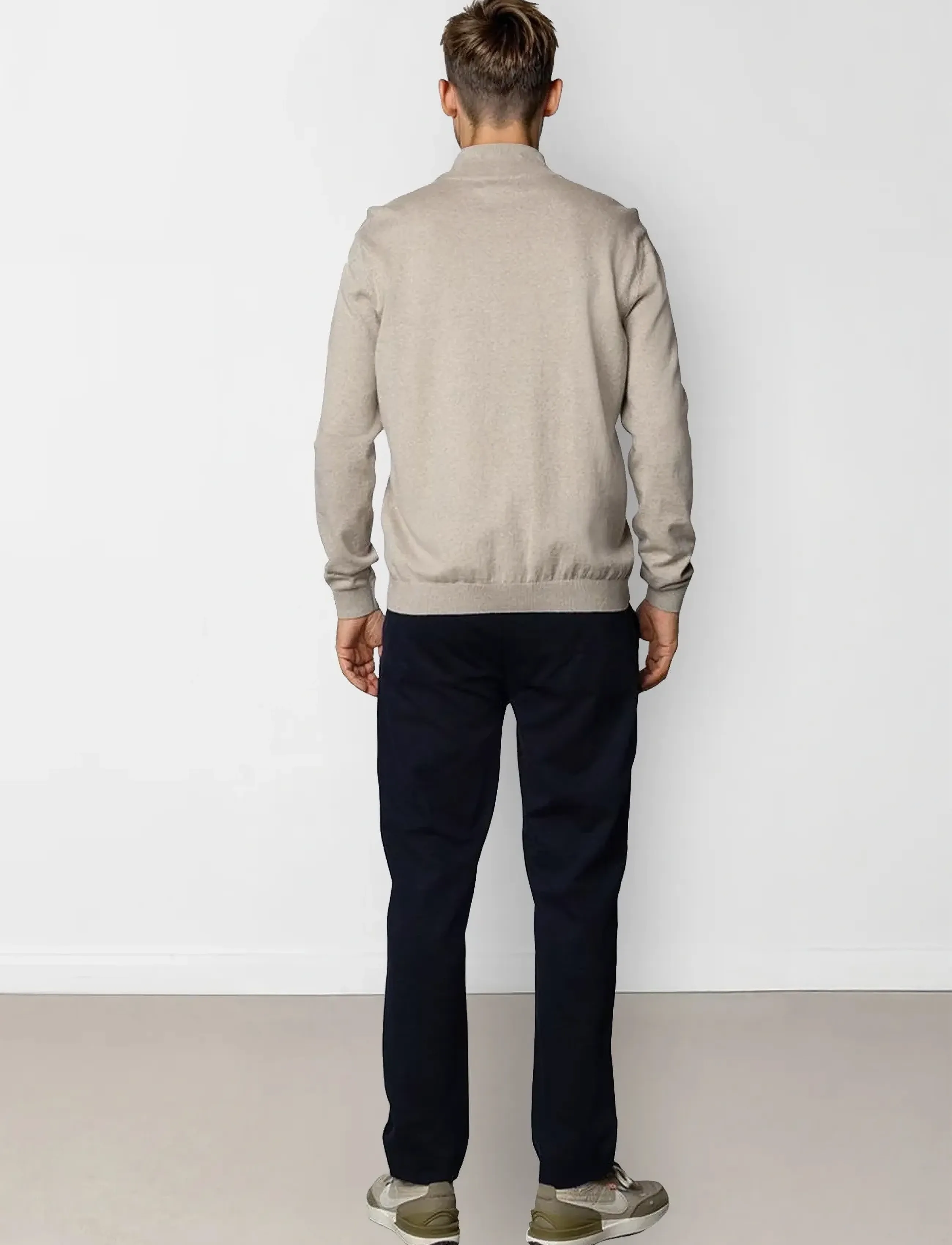 Clean Cut Copenhagen - Claude half-zip knit - halfzip strik - ecru melange - 4