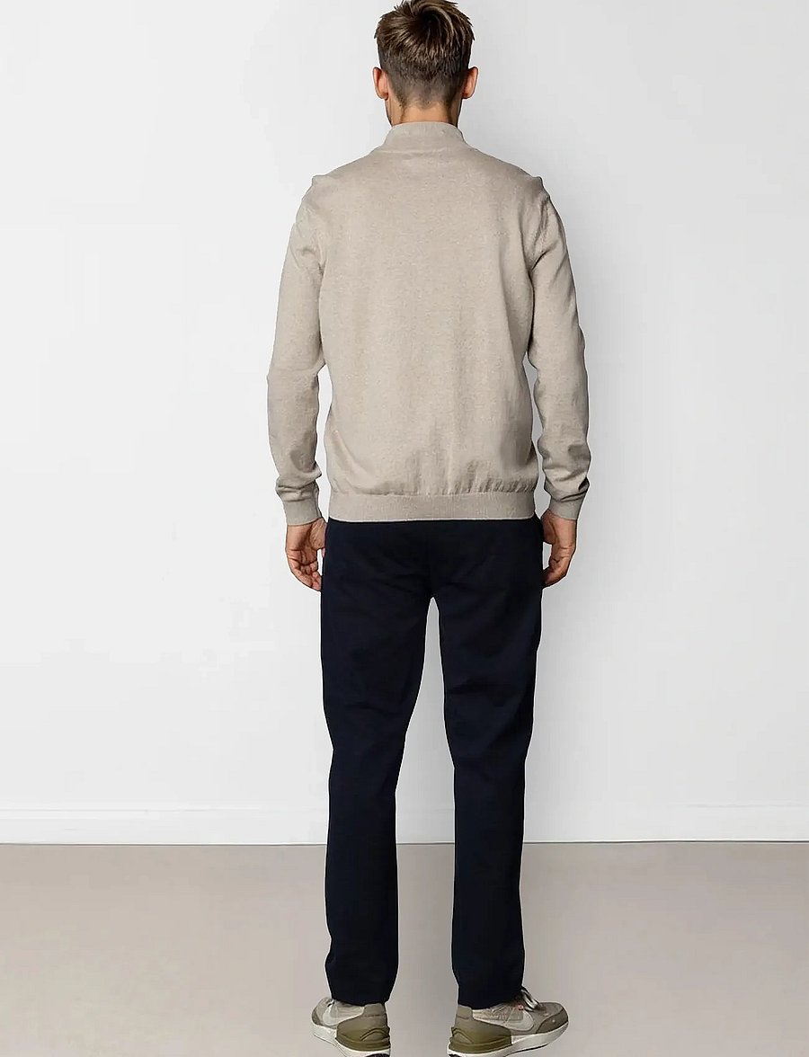 Clean Cut Copenhagen - Claude half-zip knit - half zip jumpers - ecru melange - 4