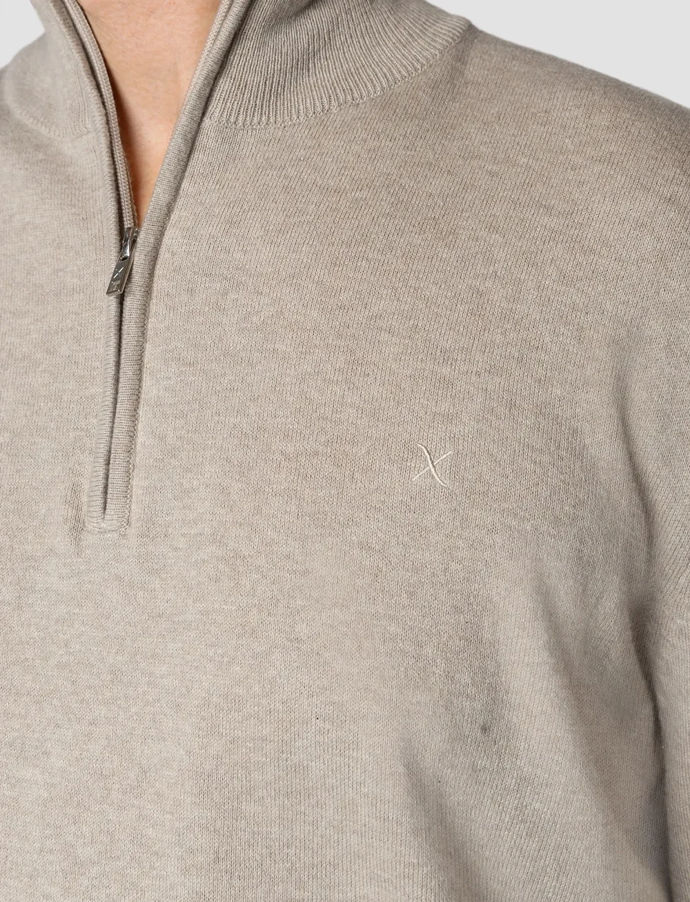 Clean Cut Copenhagen - Claude half-zip knit - half zip-tröjor - ecru melange - 5