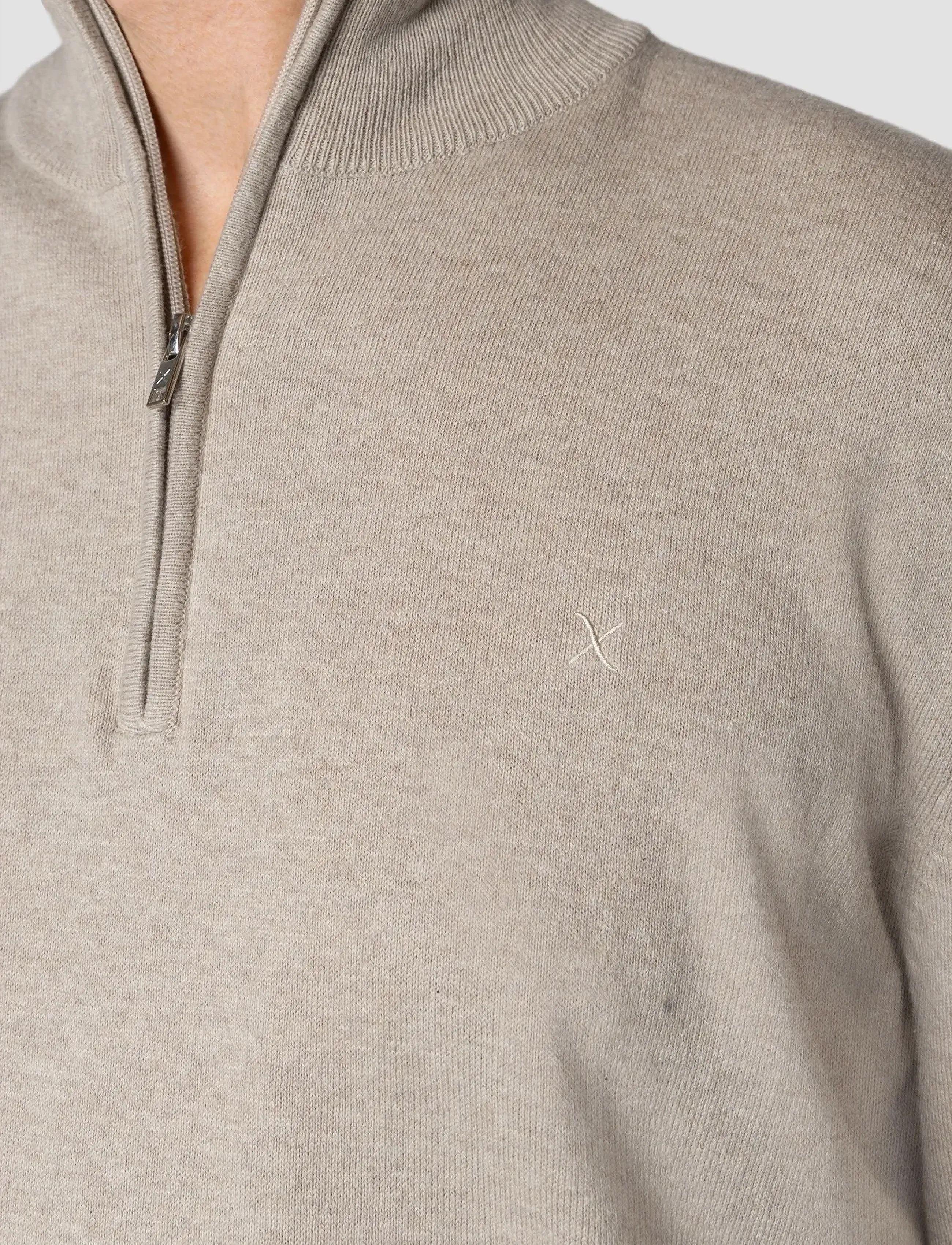 Clean Cut Copenhagen - Claude half-zip knit - halfzip strik - ecru melange - 5