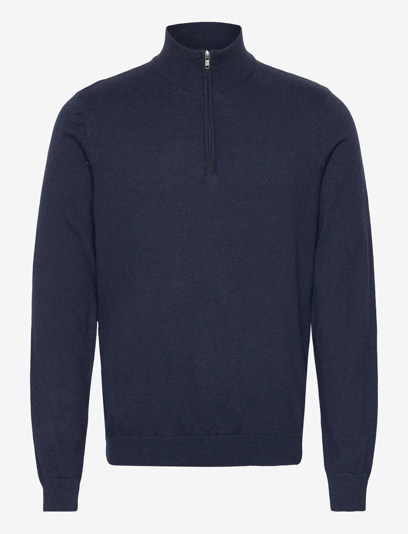 Clean Cut Copenhagen - Claude half-zip knit - neuleet joissa puolipitkä vetoketju - navy melange - 1
