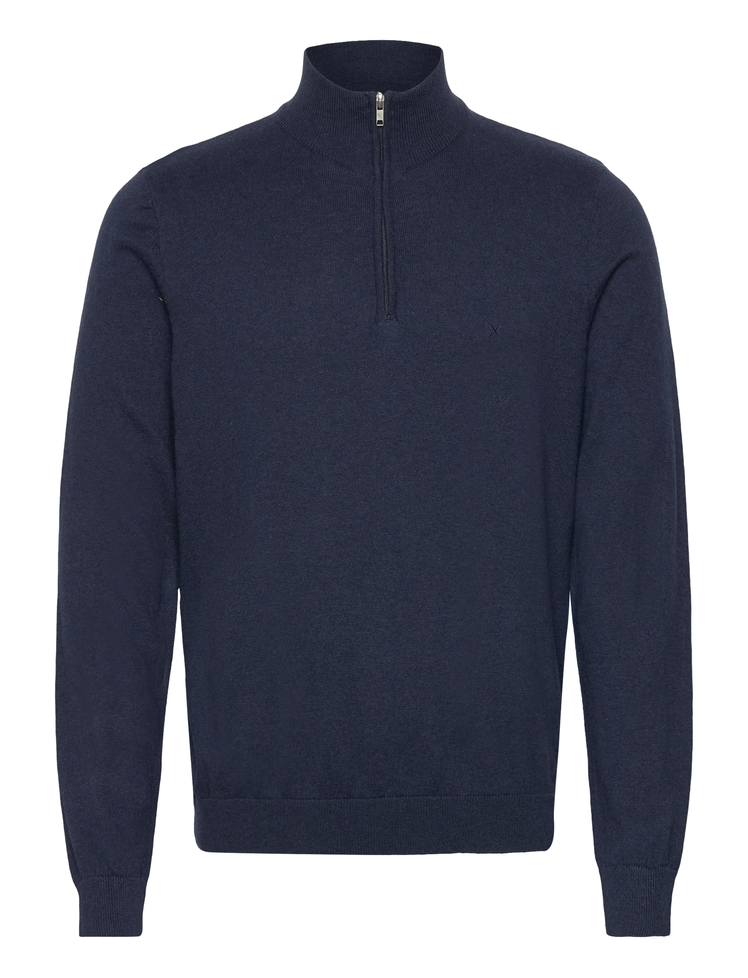 Clean Cut Copenhagen Claude half-zip knit - Strickmode - NAVY MELANGE / navy
