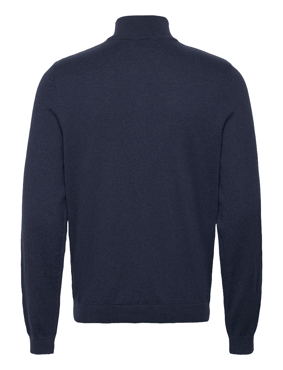 Clean Cut Copenhagen - Claude half-zip knit - pullover mit halbem reißverschluss - navy melange - 2